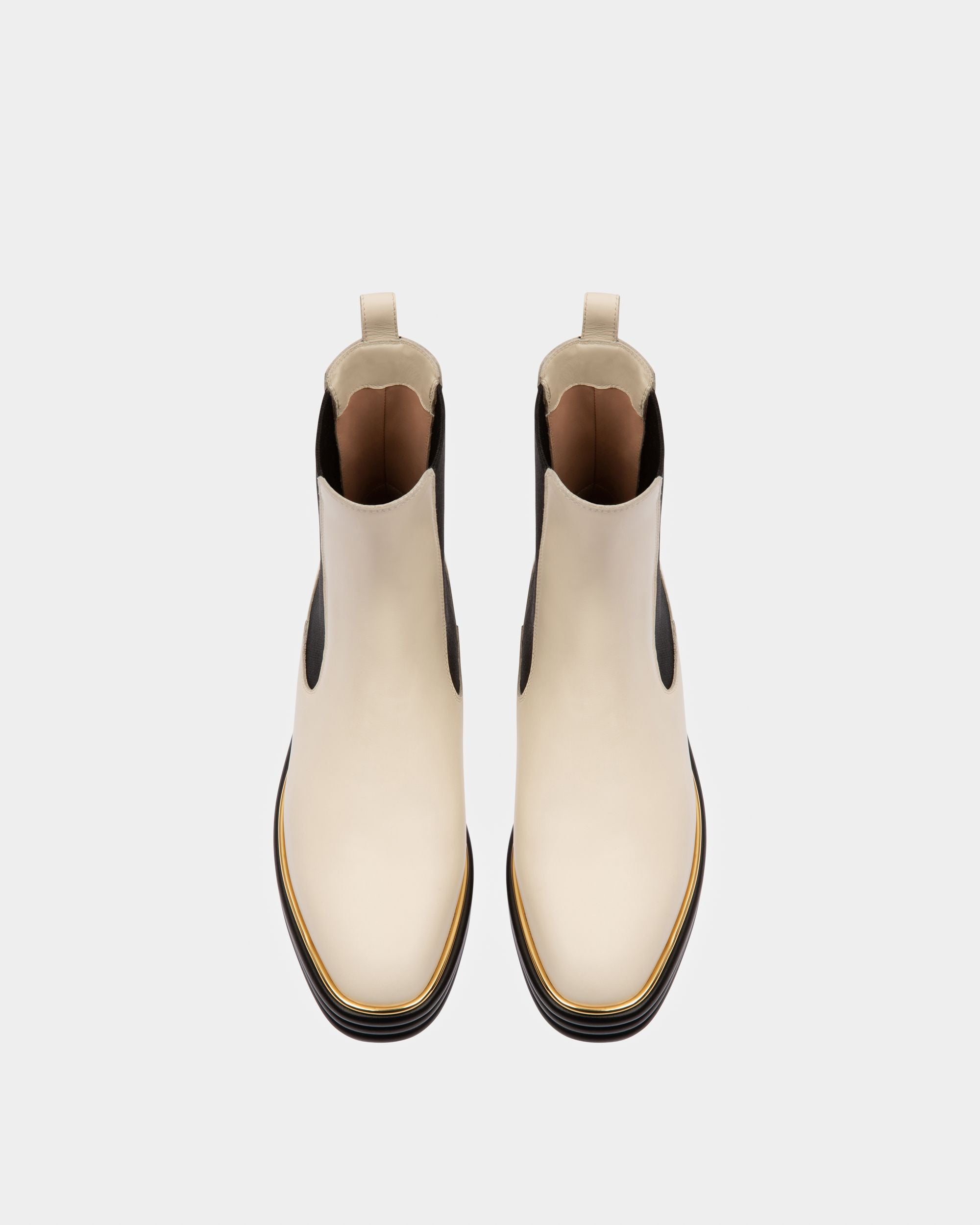Faelisa Bottes En Cuir Blanc Cassé - Femme - Bally - 02