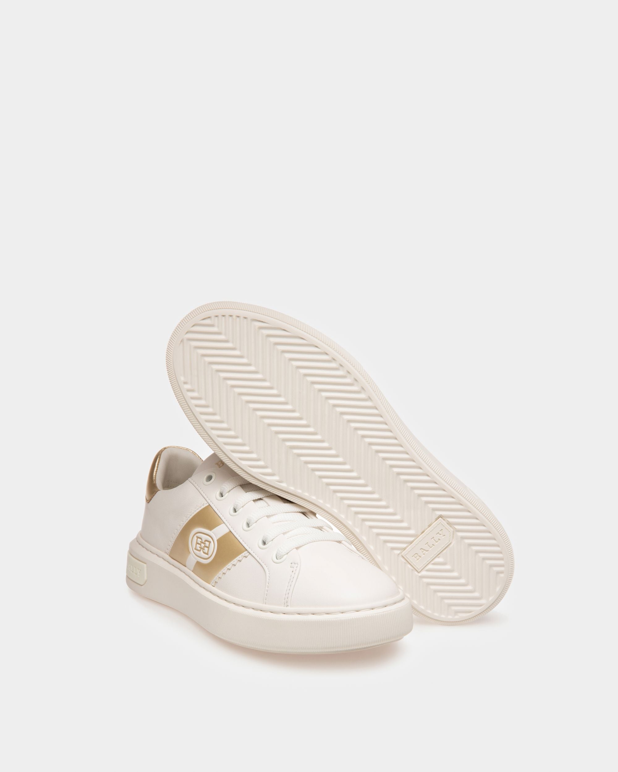Mikki Sneakers En Cuir Blanc Et Platine - Femme - Bally - 04