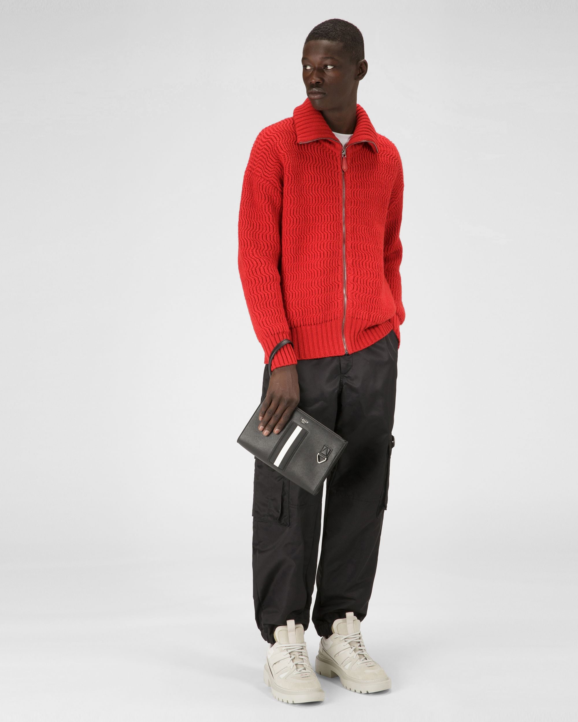 Makid Pochette En Cuir Recyclé Noir - Homme - Bally - 02