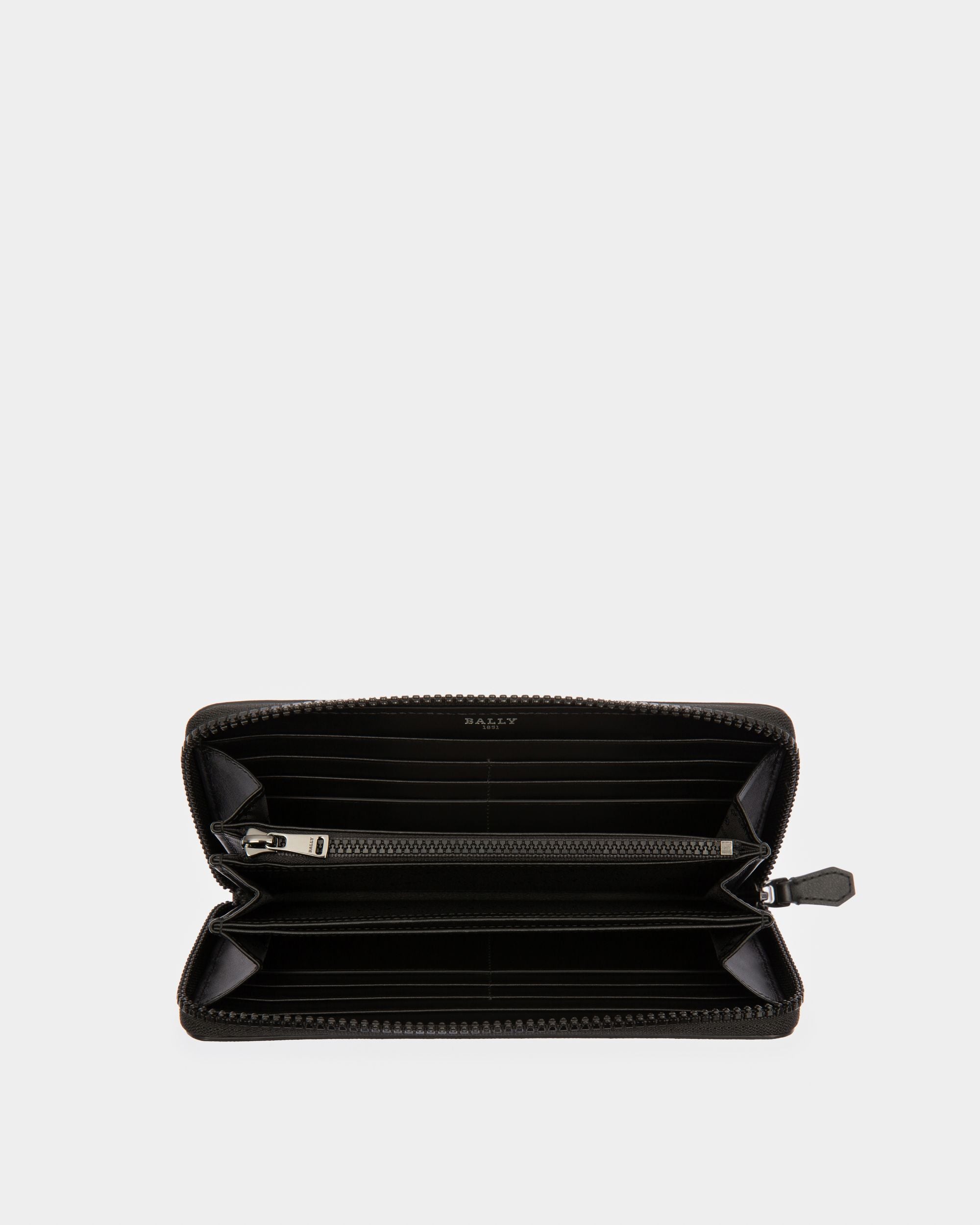 Balen Portefeuille De Voyage En Cuir Recyclé Noir - Homme - Bally - 03