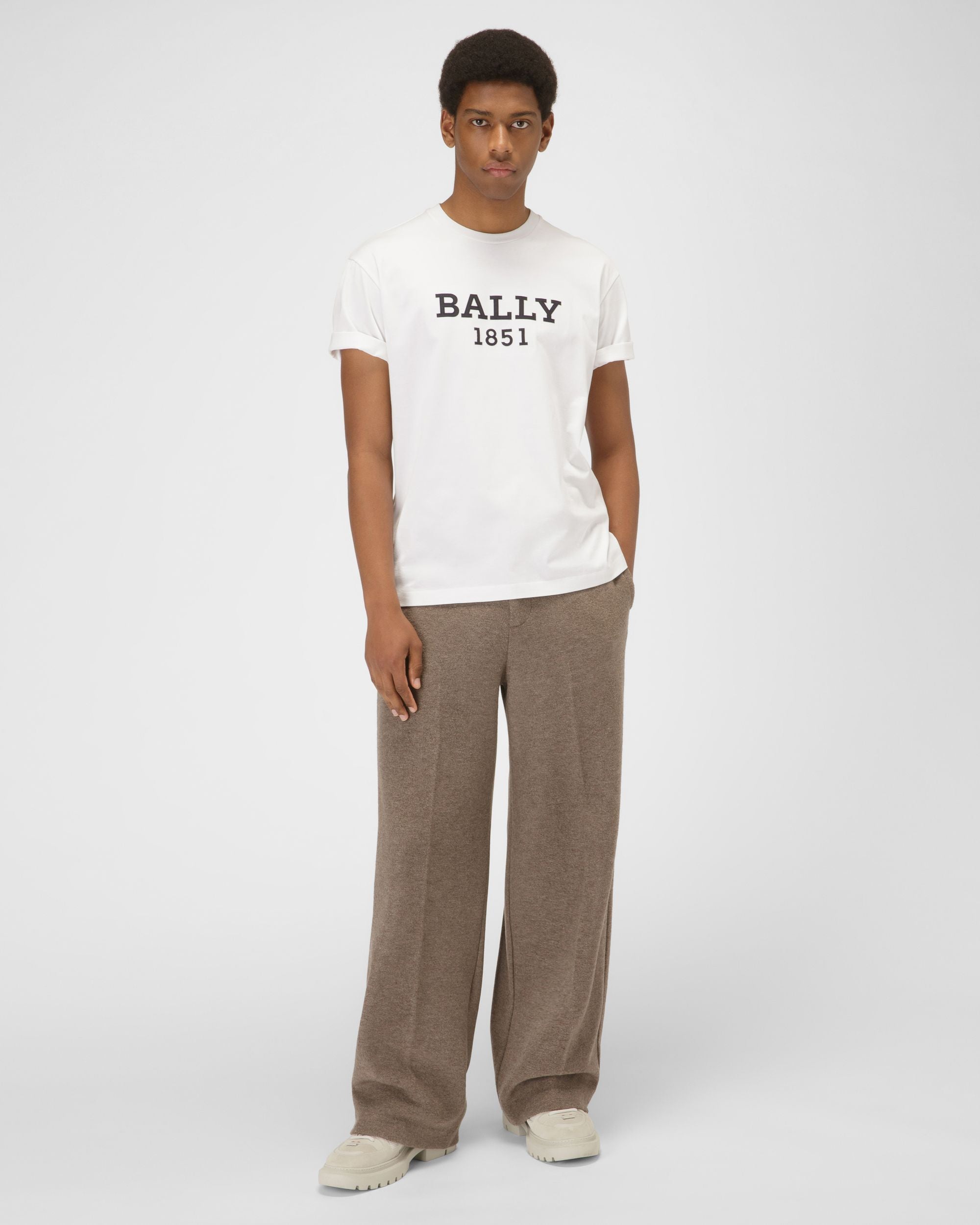 T-Shirt En Coton Blanc - Homme - Bally - 04