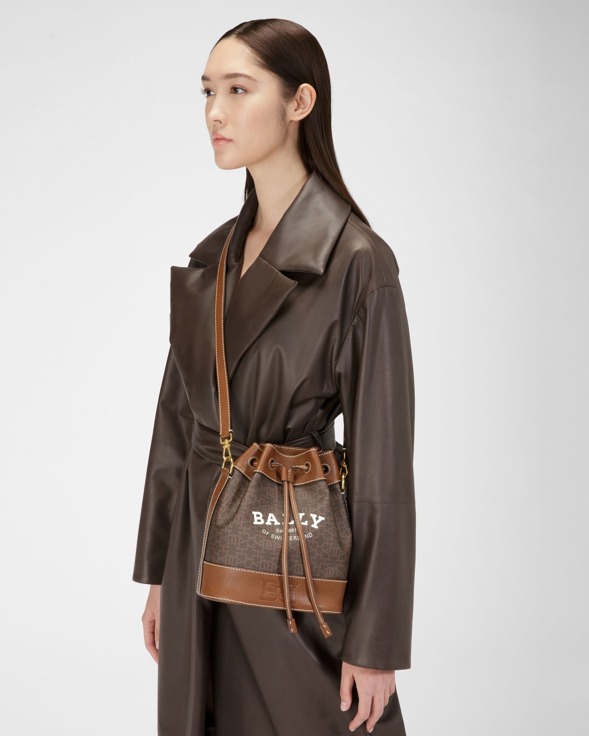 Cleoh Sac Seau En Tpu Marron - Femme - Bally - 01