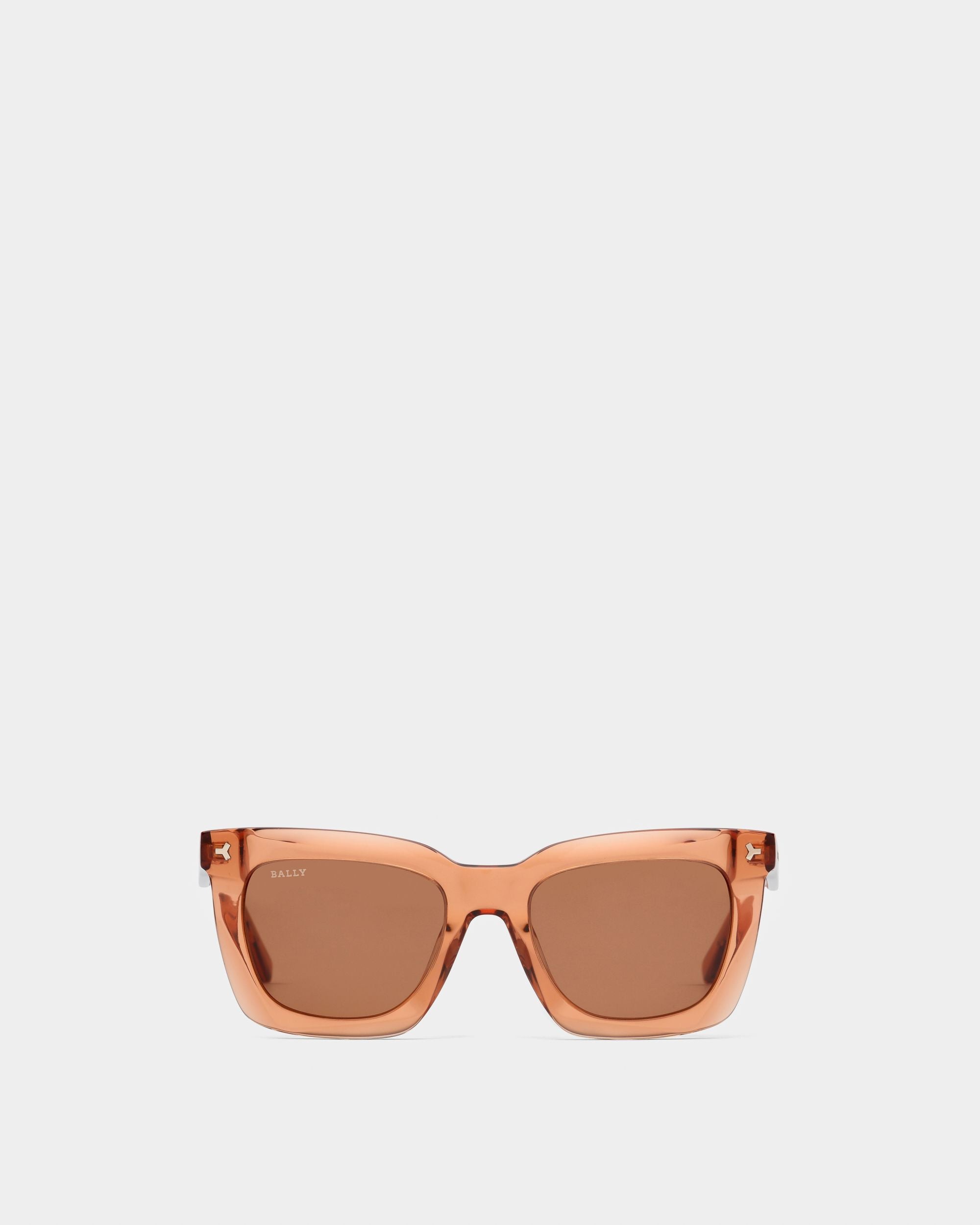Shine Lunettes De Soleil En Acétate Marron Clair Transparent Et Verres Marron - Femme - Bally - 01