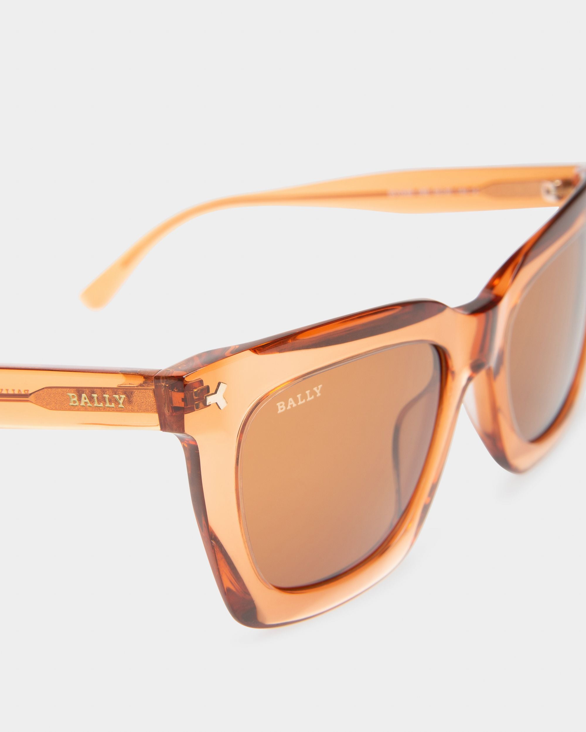 Shine Lunettes De Soleil En Acétate Marron Clair Transparent Et Verres Marron - Femme - Bally - 02