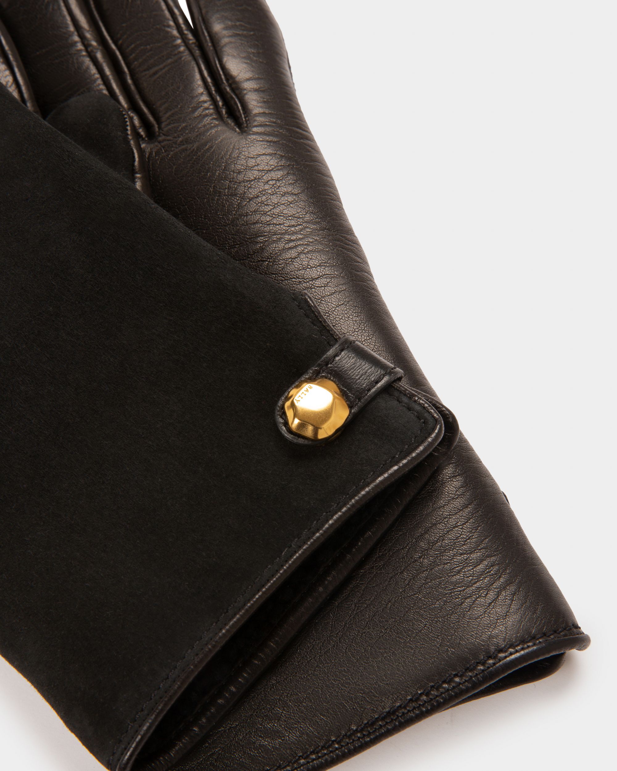 Gants En Cuir Noir - Femme - Bally - 02