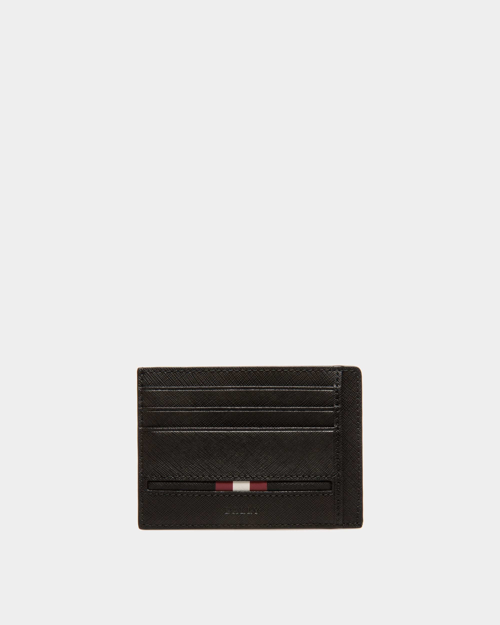 Porte-Cartes De Visite En Cuir Gaufré Noir - Homme - Bally - 01