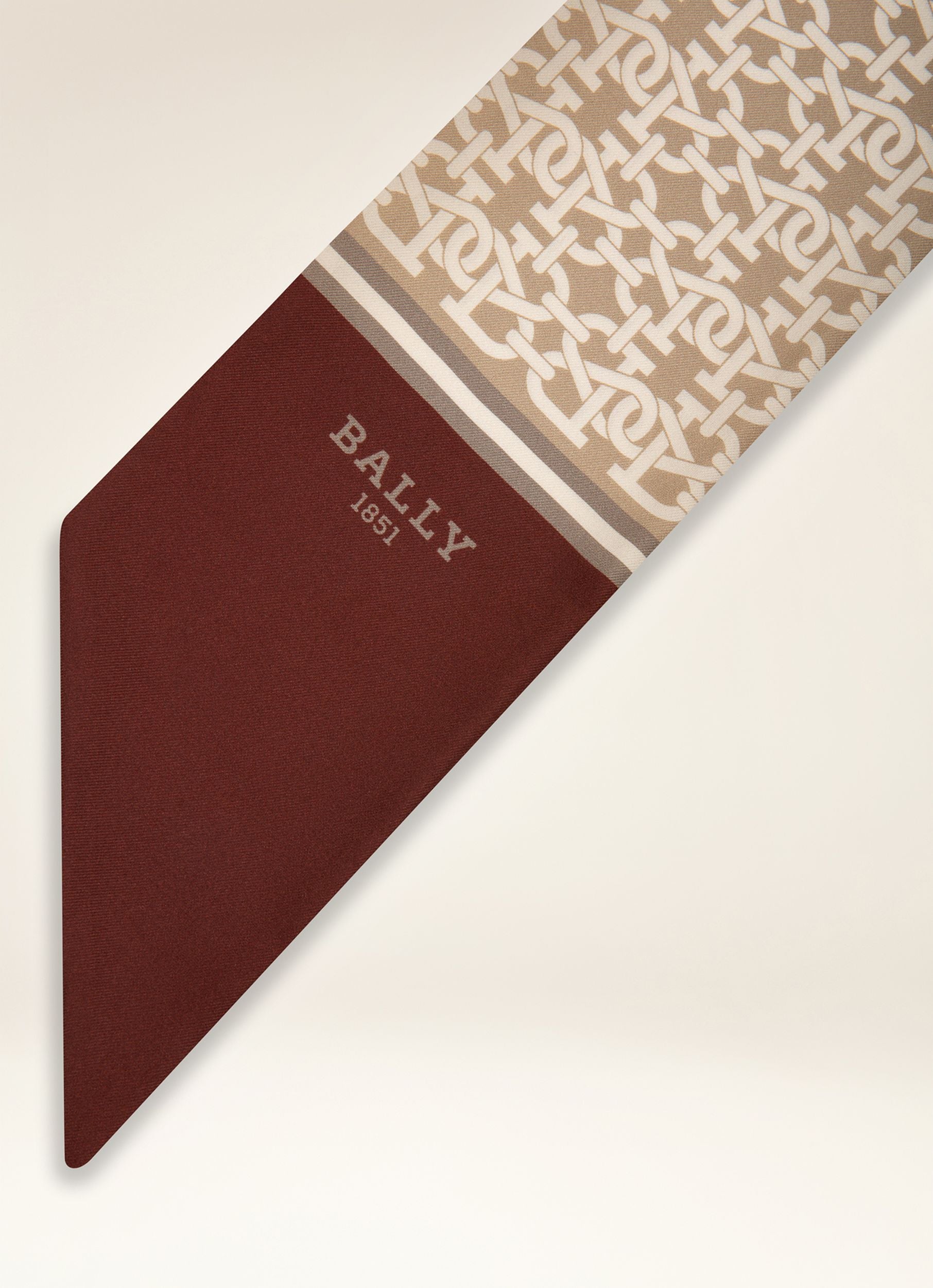 Bandeau En Soie Rouge Héritage - Femme - Bally - 02