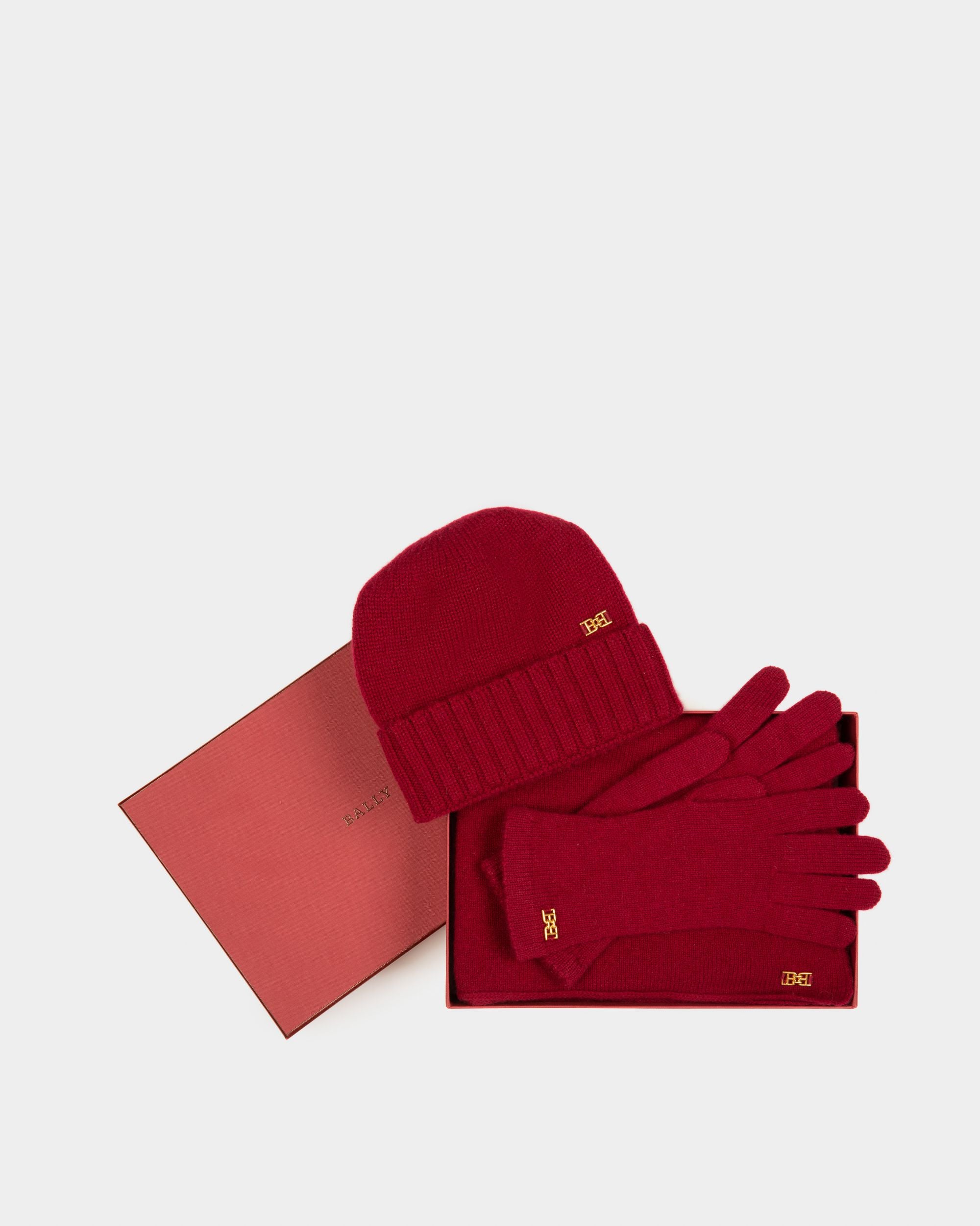 Set D'Accessoires En Cachemire Rouge Héritage - Femme - Bally - 01