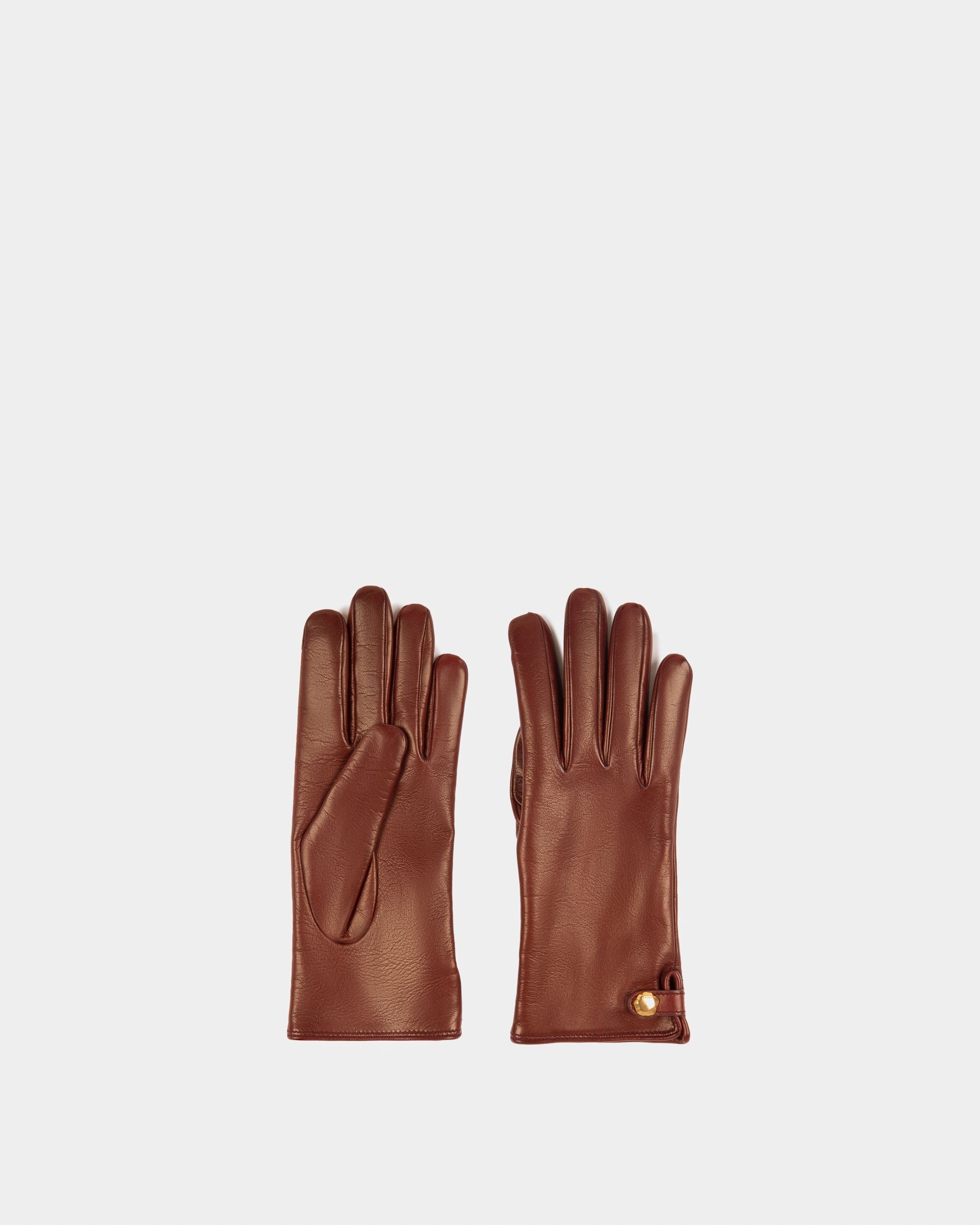 Gants En Cuir Rouge Héritage - Femme - Bally - 01