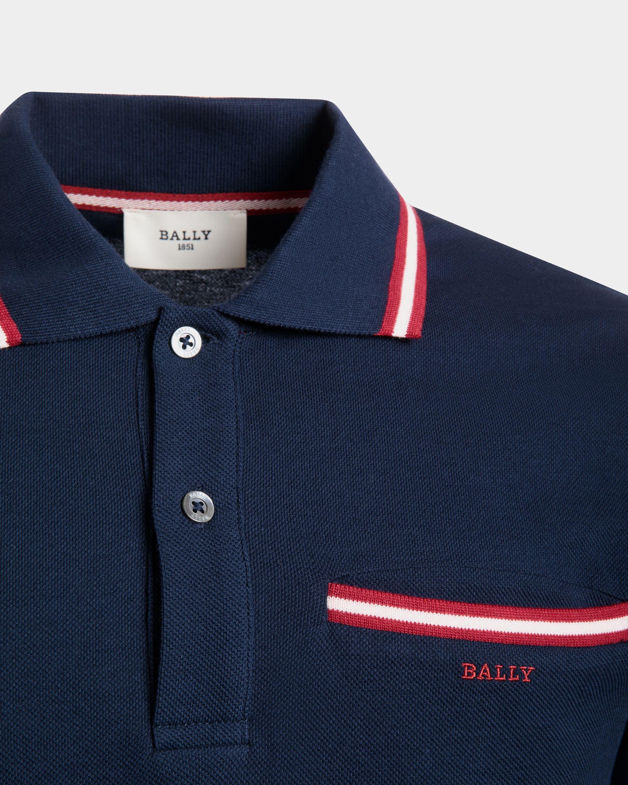 Polo In Blue Cotton - Homme - Bally - 02