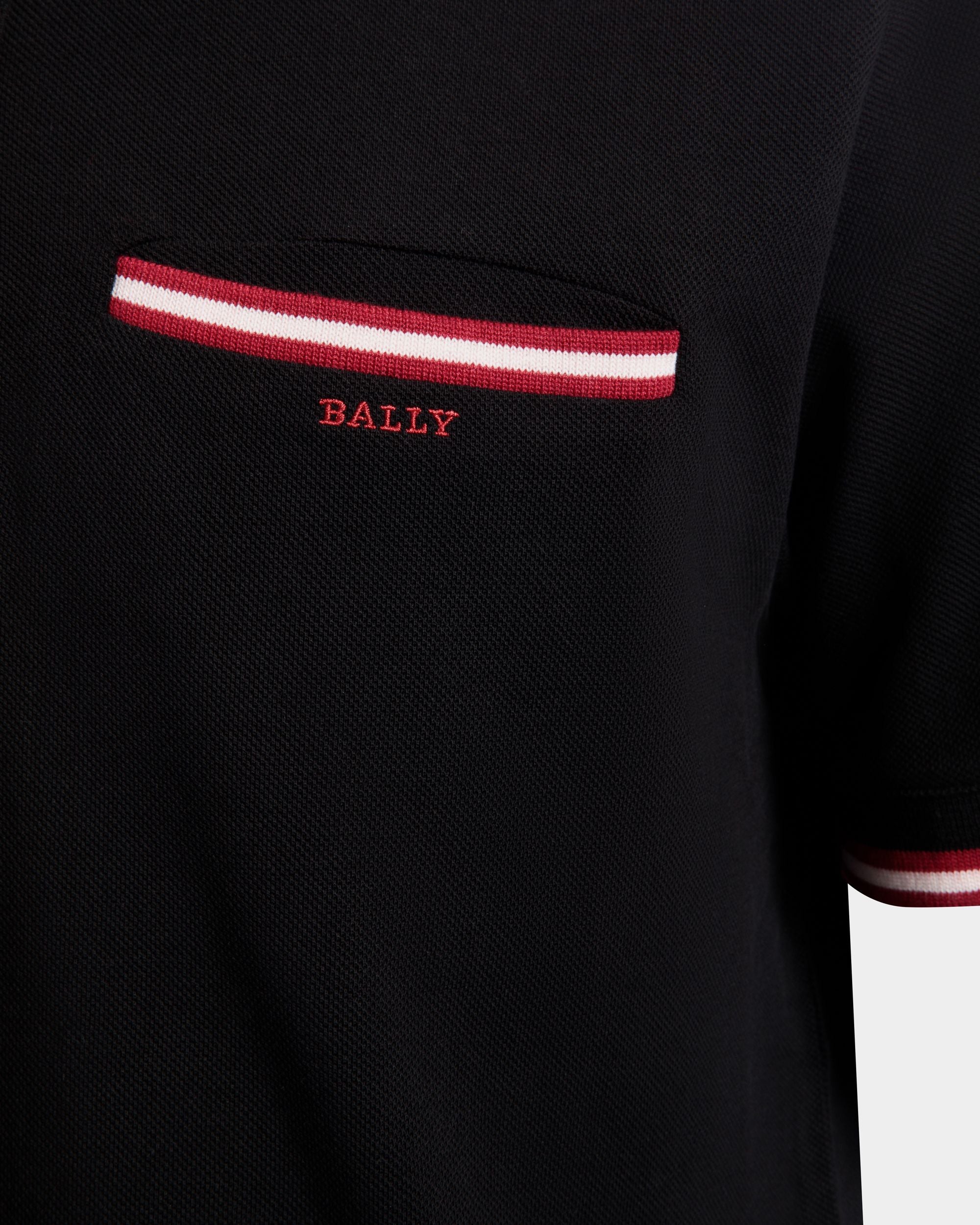 Polo En Maille Piquée De Coton Noir - Homme - Bally - 02