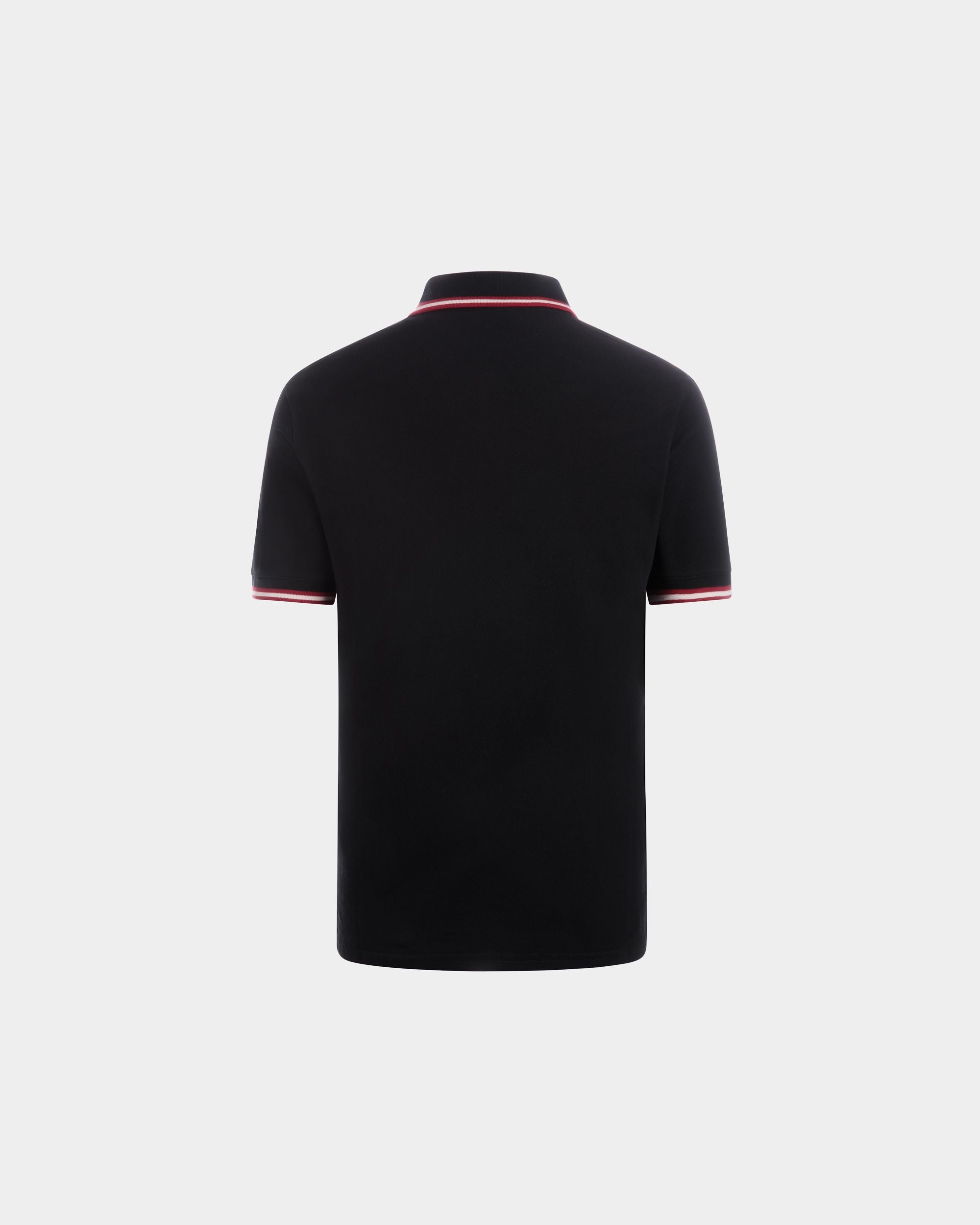 Polo En Maille Piquée De Coton Noir - Homme - Bally - 03