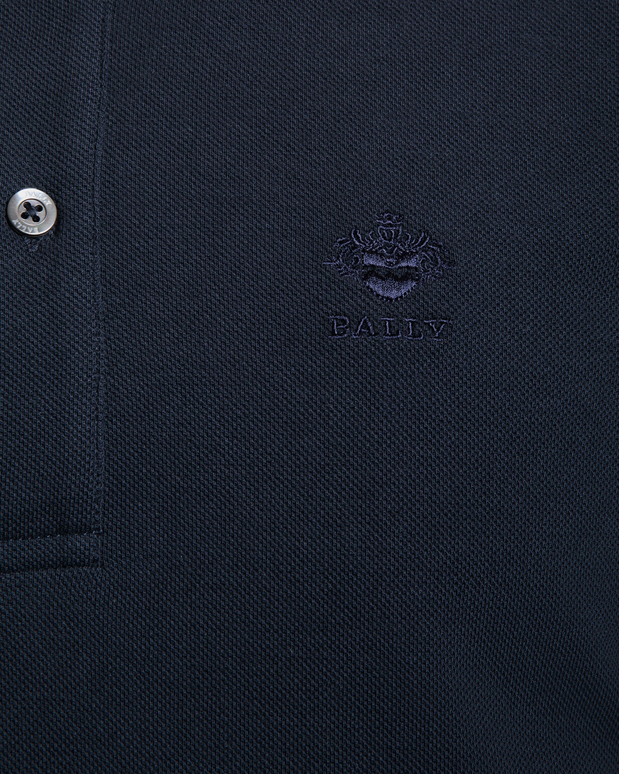 Polo En Maille Piquée De Coton Bleu - Homme - Bally - 02