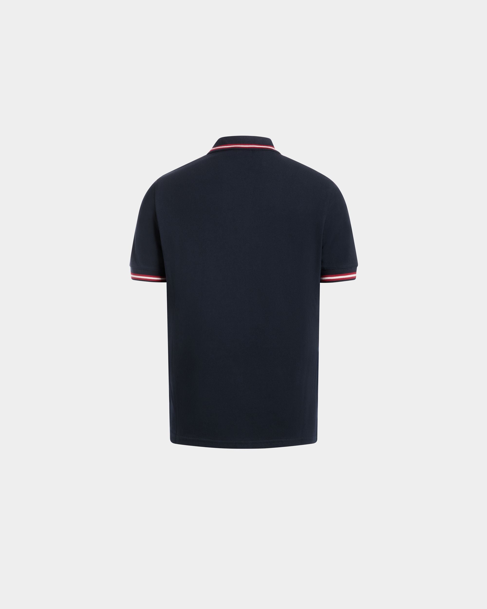 Polo En Maille Piquée De Coton Bleu - Homme - Bally - 03