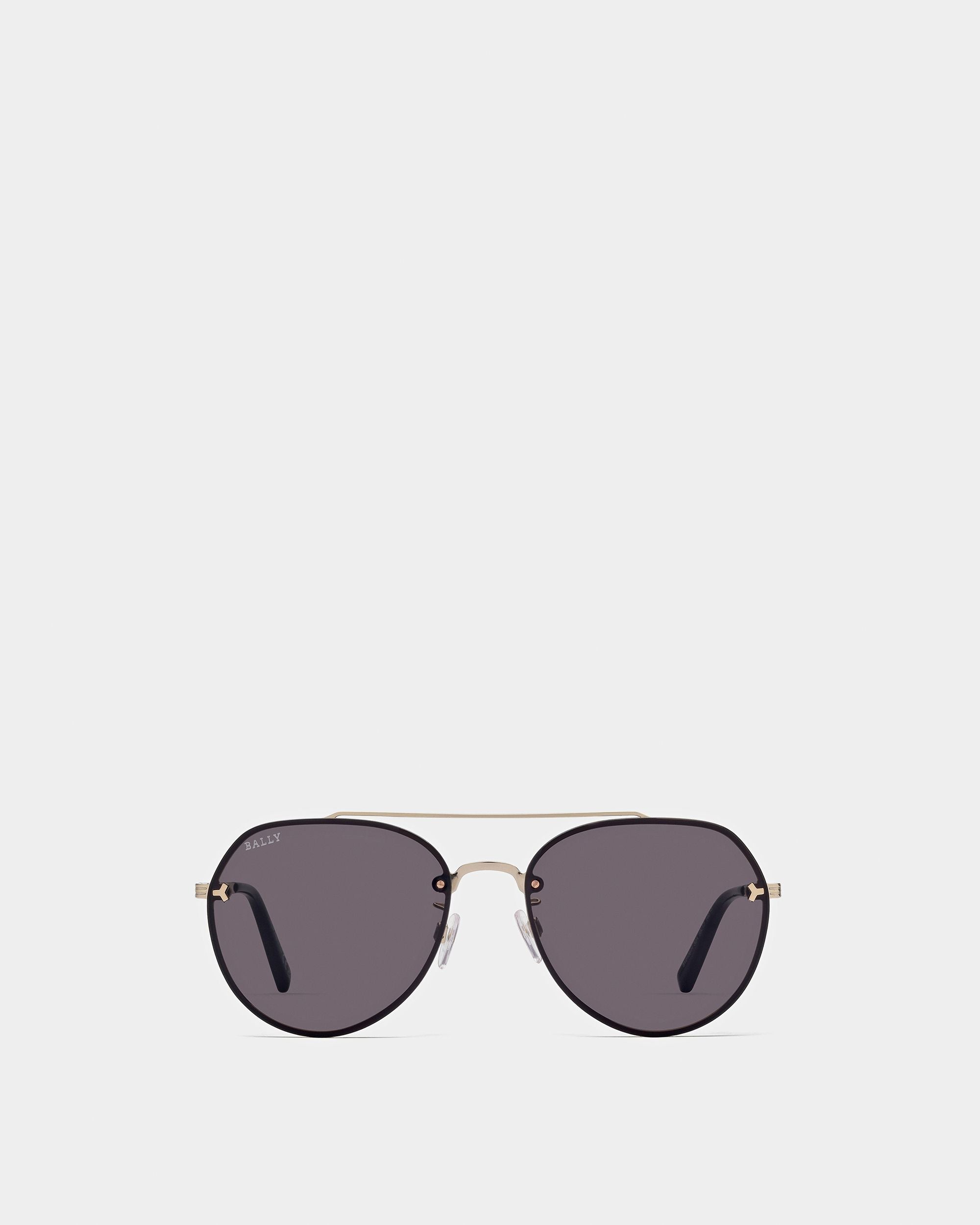 Lunettes De Soleil Aviateur Brad En Métal Doré - Homme - Bally - 01
