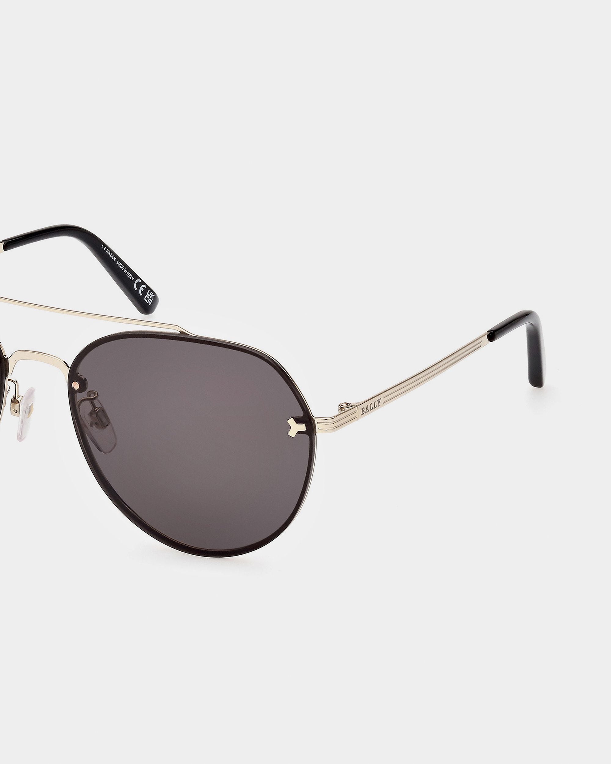 Lunettes De Soleil Aviateur Brad En Métal Doré - Homme - Bally - 03