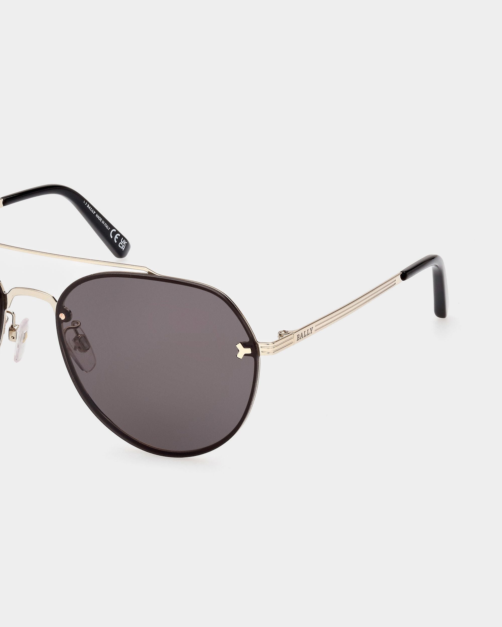 Lunettes De Soleil Aviateur Brad En Métal Doré - Homme - Bally - 04