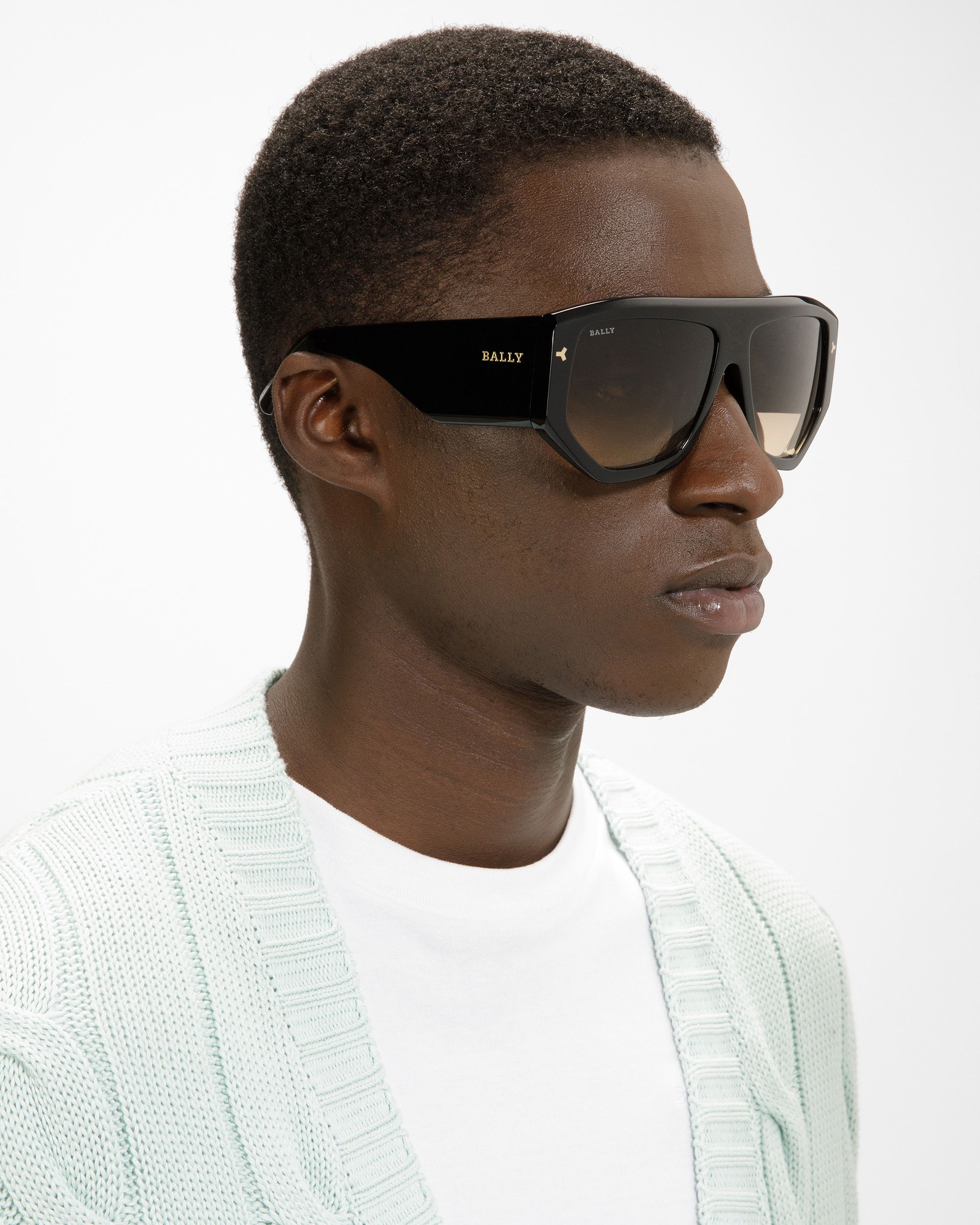 Meg Lunettes De Soleil À Monture Cerclée Géométrique En Plastique Noir Brillant - Other - Bally - 02