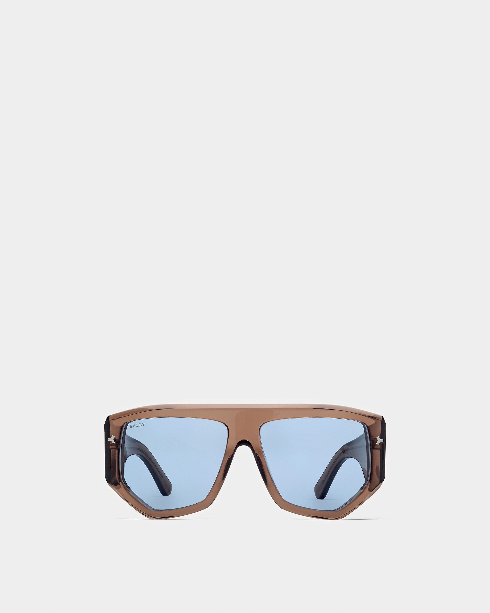Meg Lunettes De Soleil À Monture Cerclée Géométrique En Plastique Beige Brillant - Other - Bally - 01