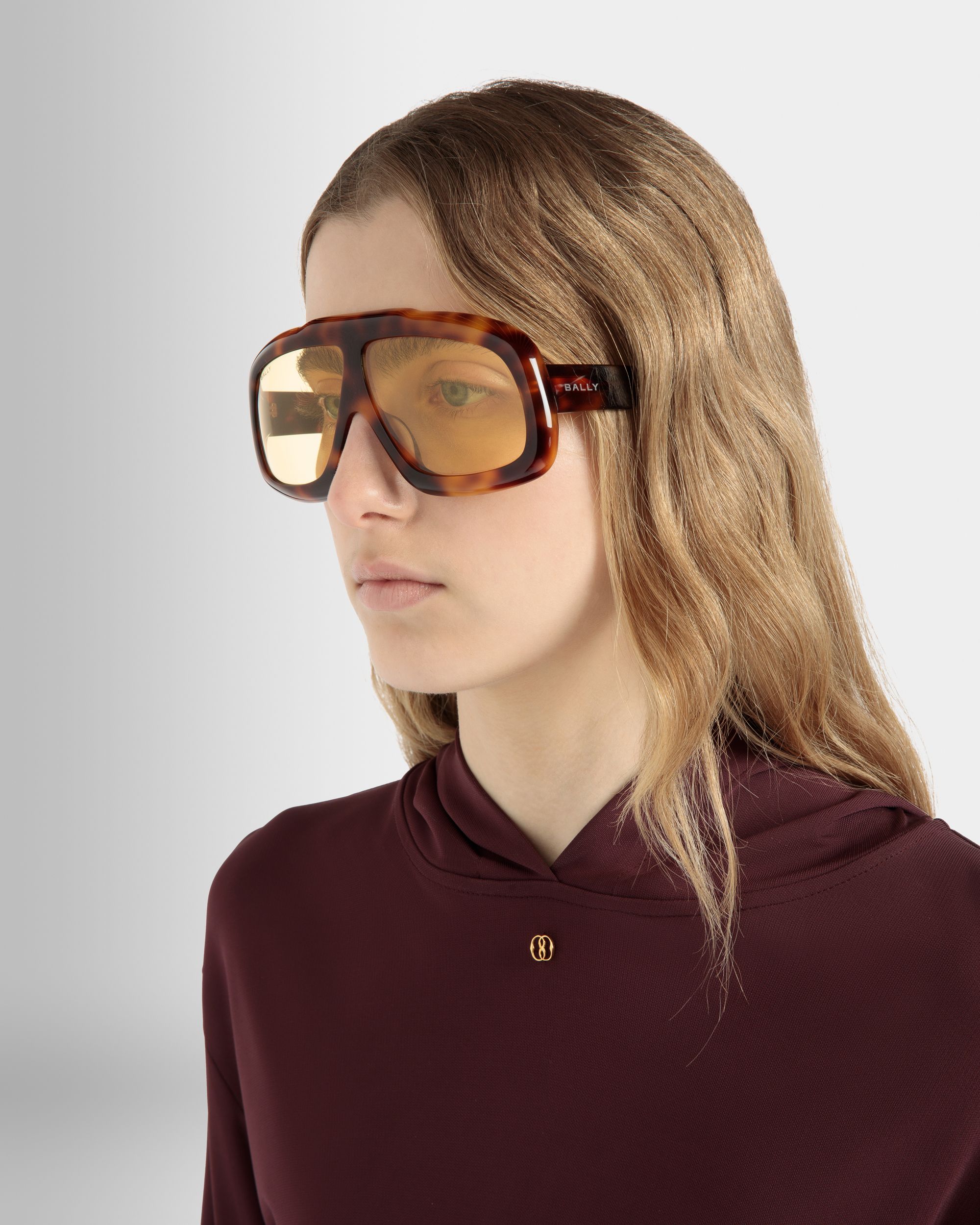 Lunettes De Soleil Eyger Havane Et Jaunes En Acétate - Other - Bally - 02