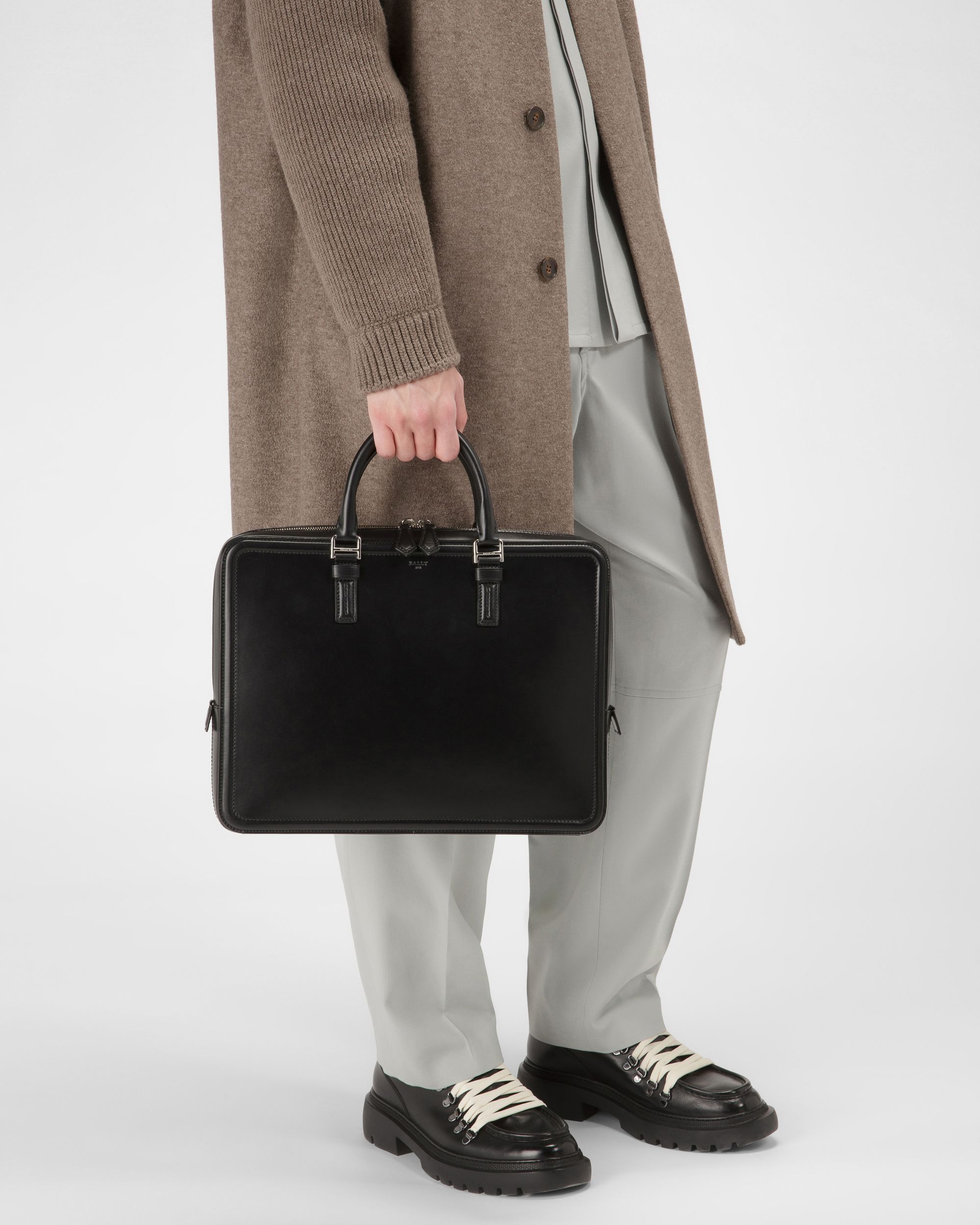 Sergy Sac Professionnel En Cuir Noir - Homme - Bally - 02