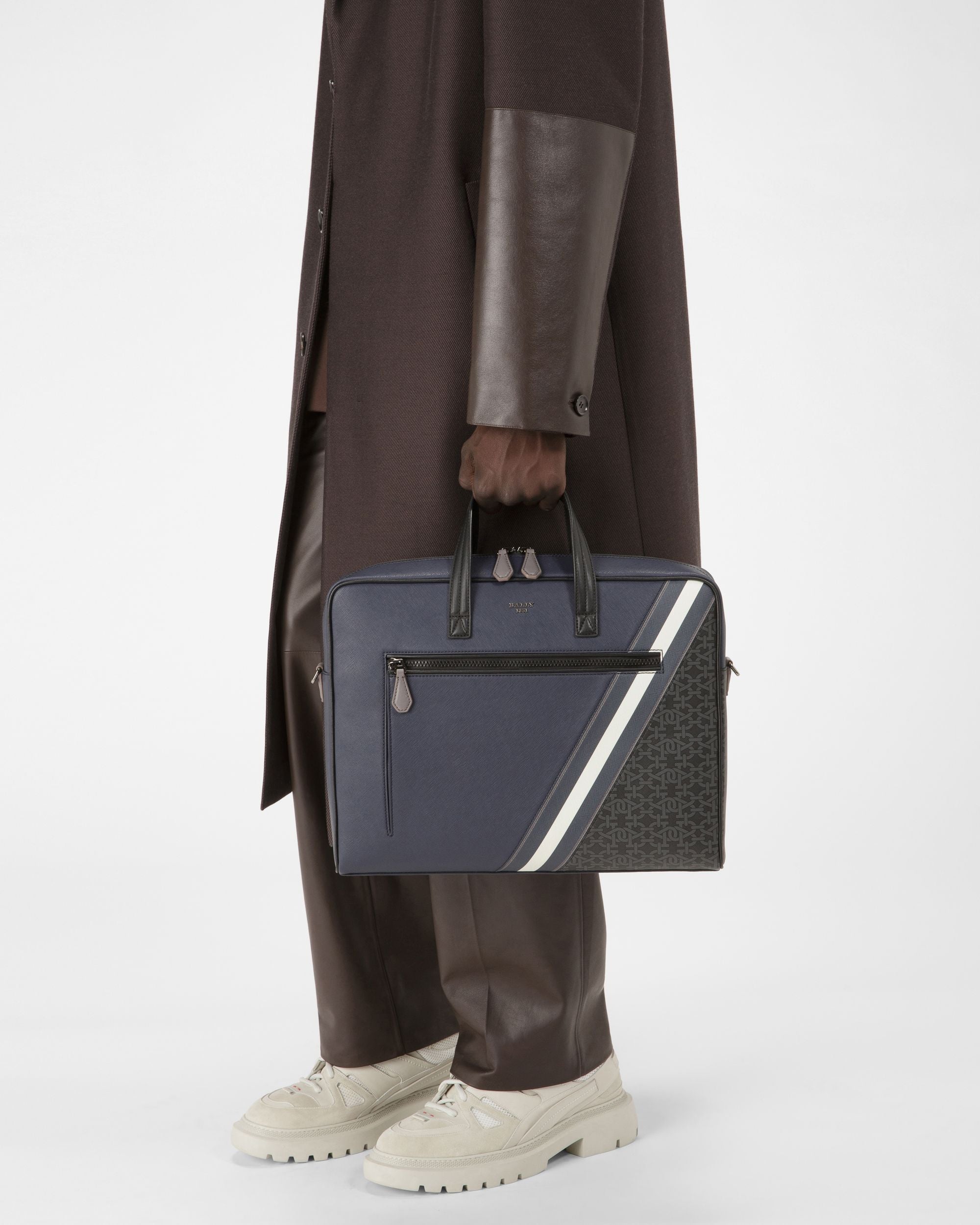 Mikes Sac Beniness En Cuir Bleu Marine - Homme - Bally - 02