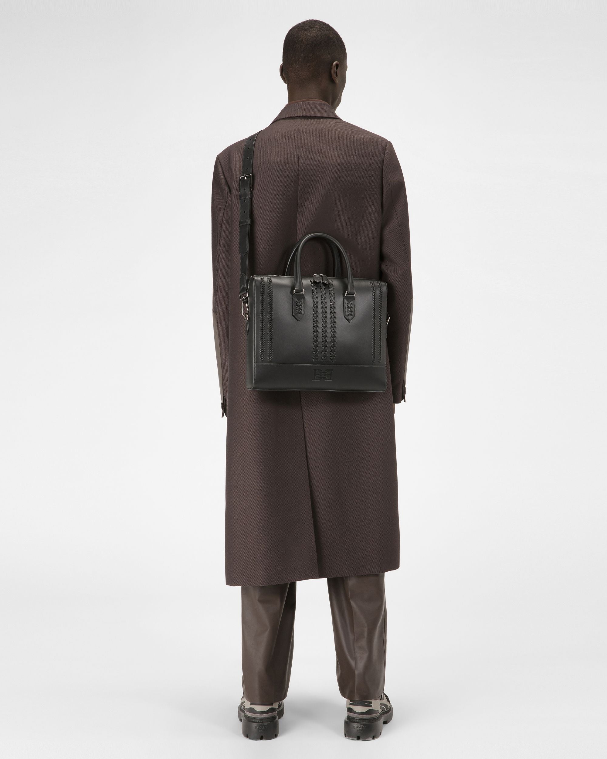 Celter Sac Professionnel En Cuir Noir - Homme - Bally - 06