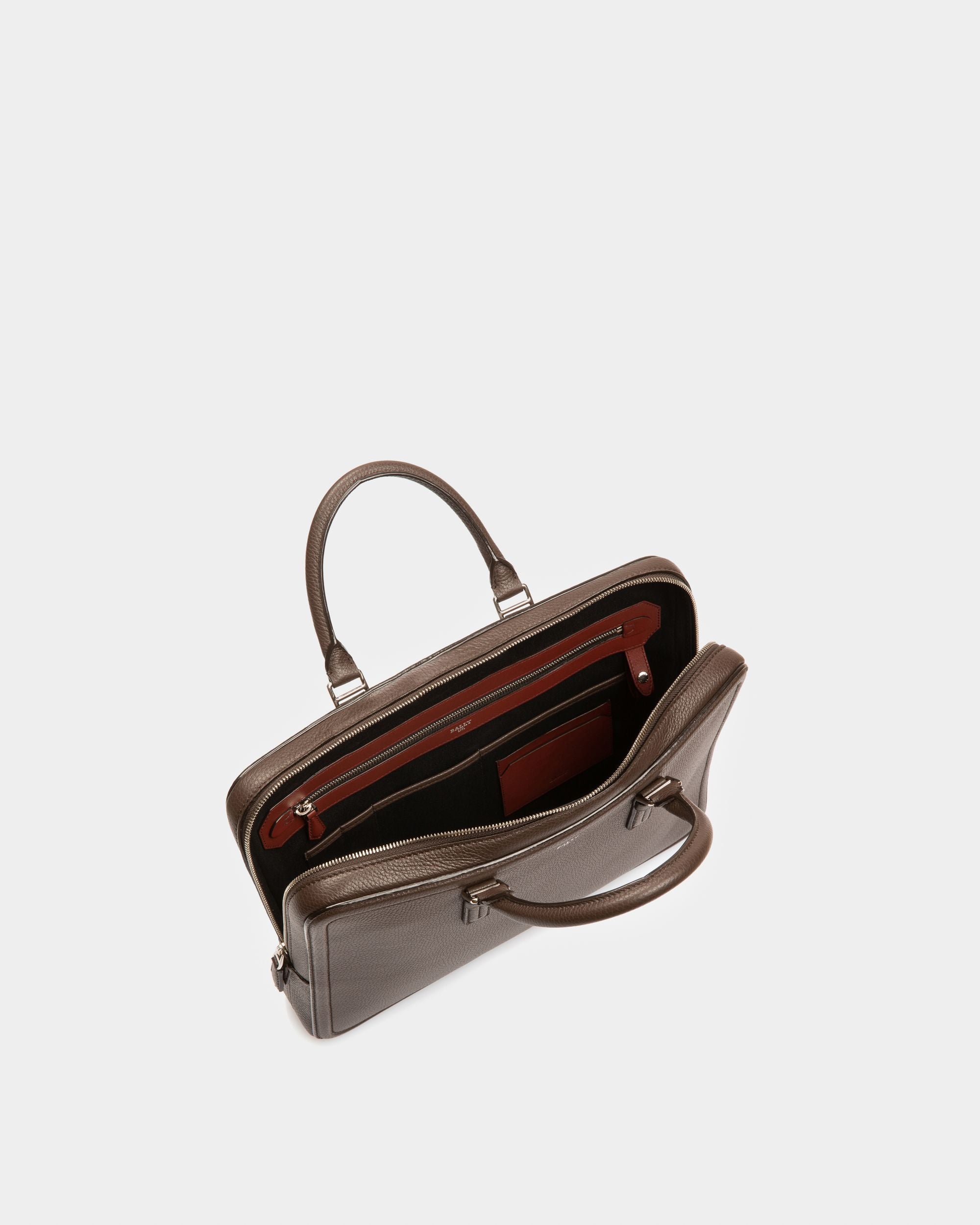 Sergy Sac Professionnel En Cuir Marron Ébène - Homme - Bally - 04