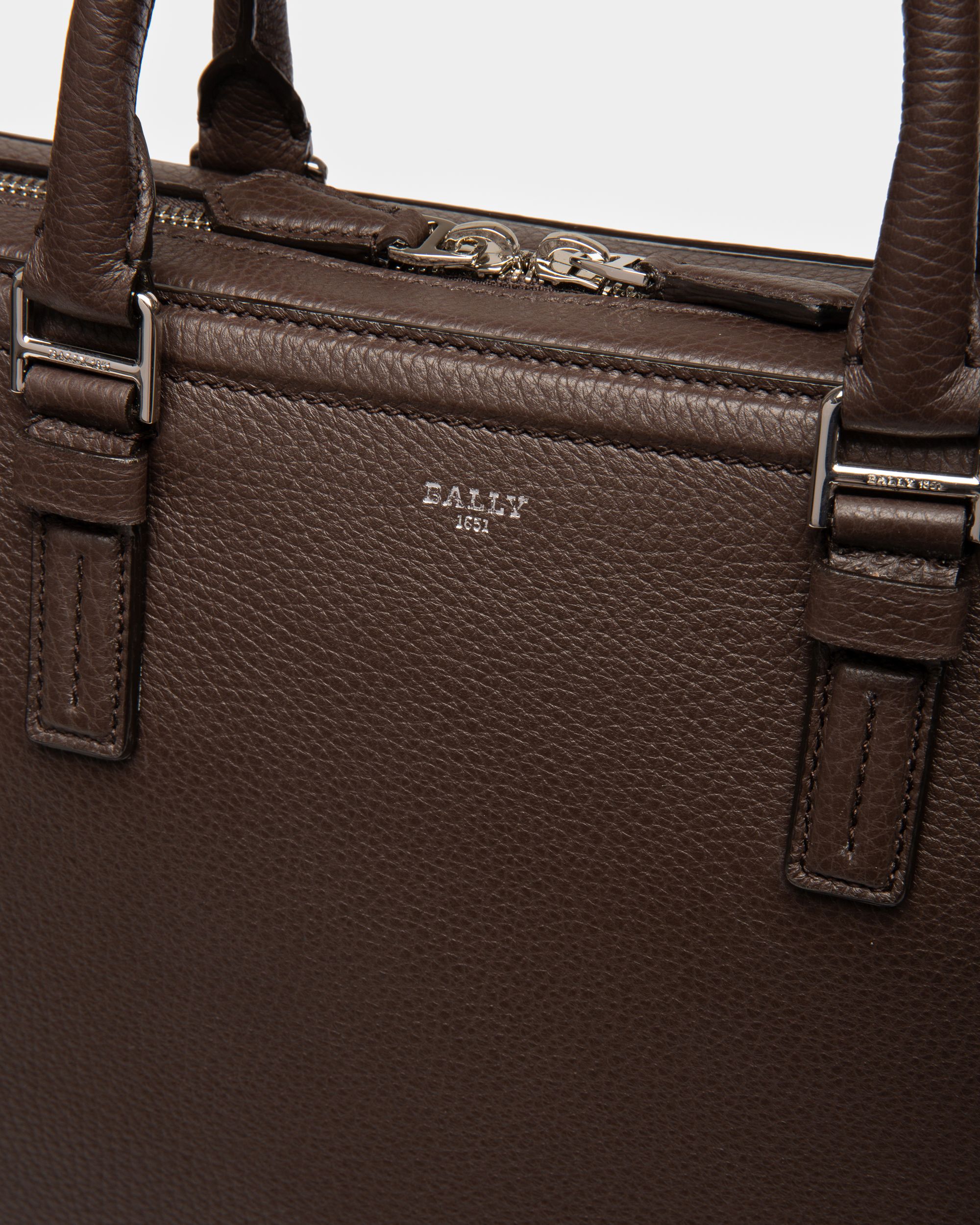 Sergy Sac Professionnel En Cuir Marron Ébène - Homme - Bally - 05