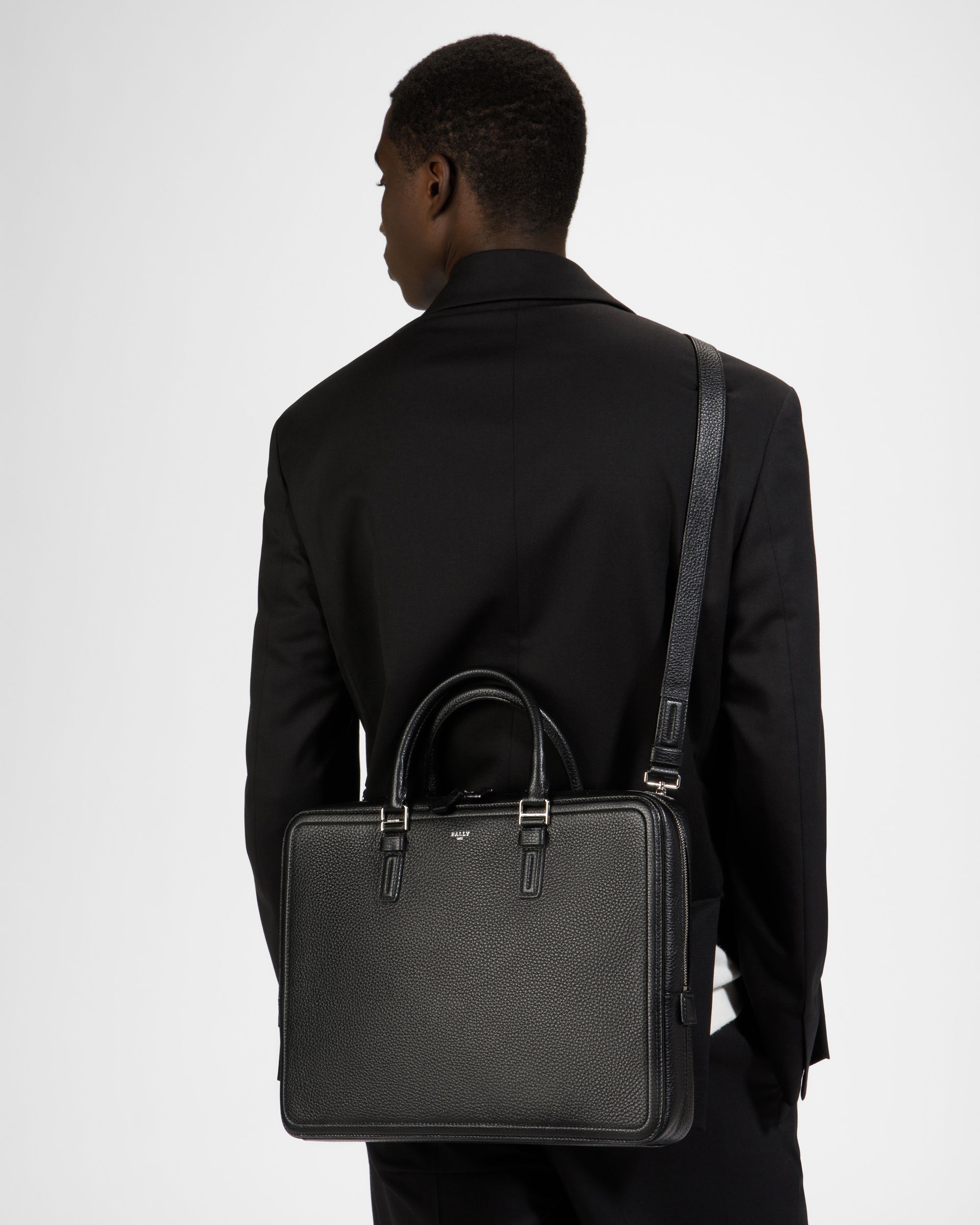Sergy Sac Professionnel En Cuir Noir - Homme - Bally - 03