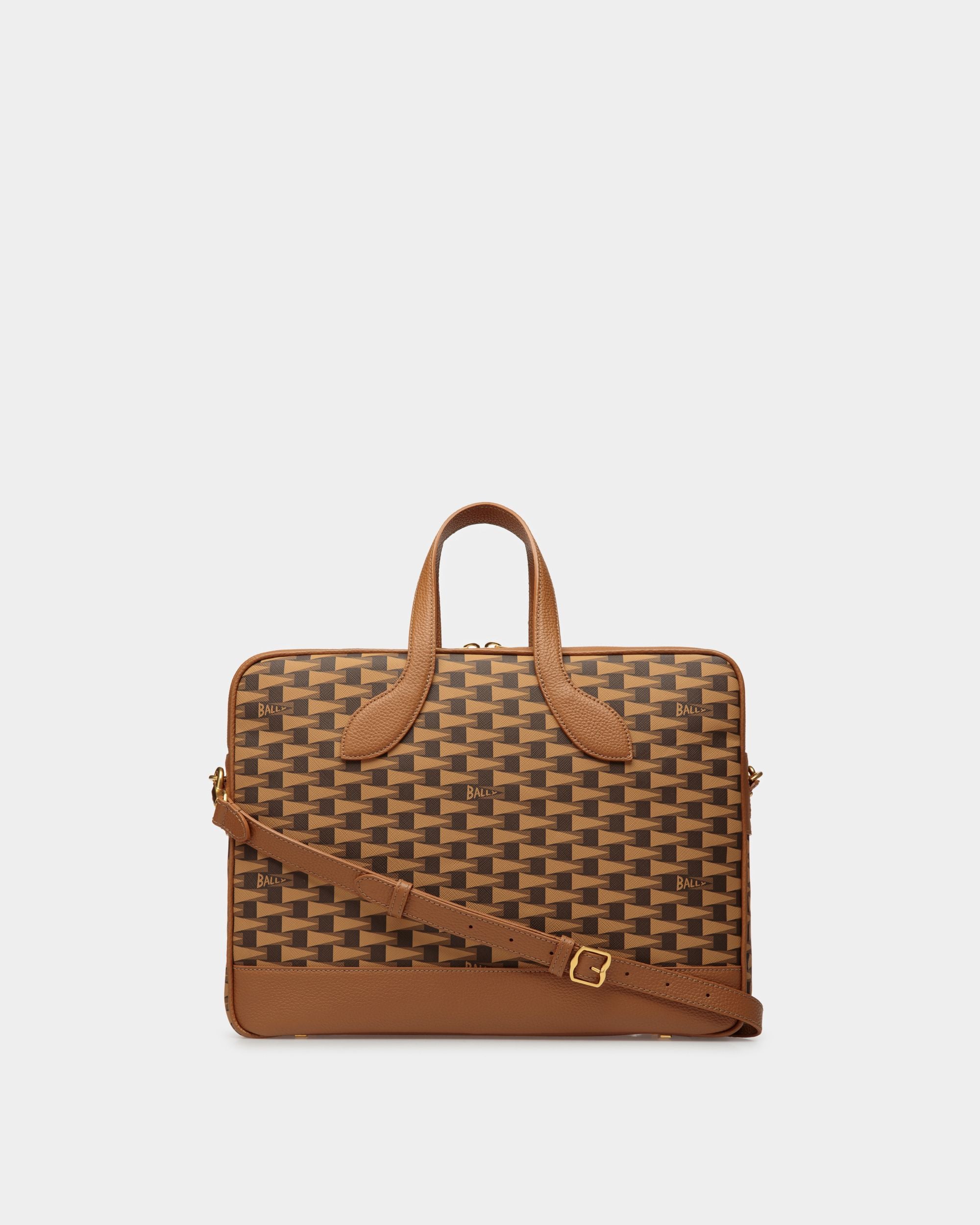 Cartable Pennant En Cuir Et TPU Couleur Sable - Homme - Bally - 03