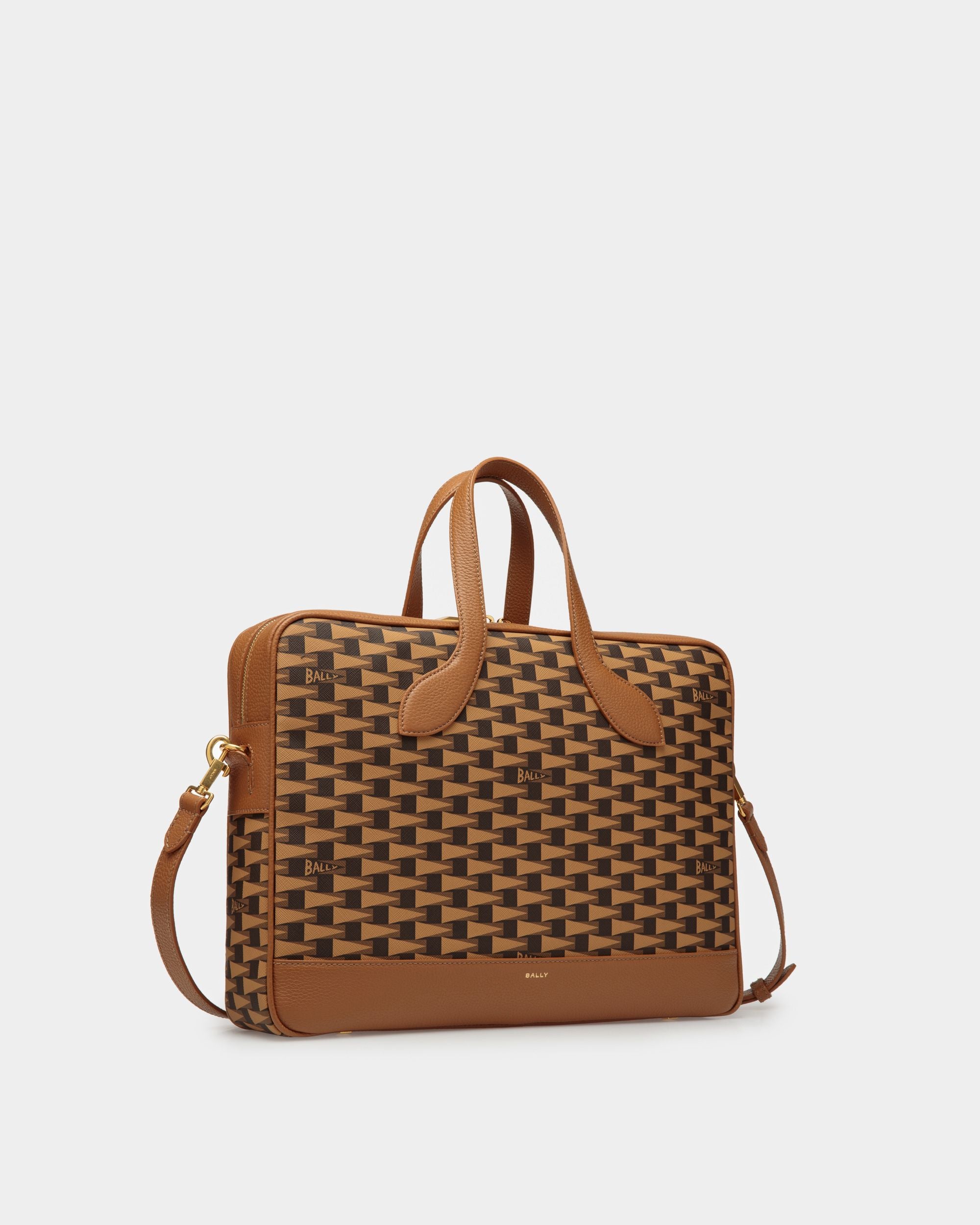 Cartable Pennant En Cuir Et TPU Couleur Sable - Homme - Bally - 04