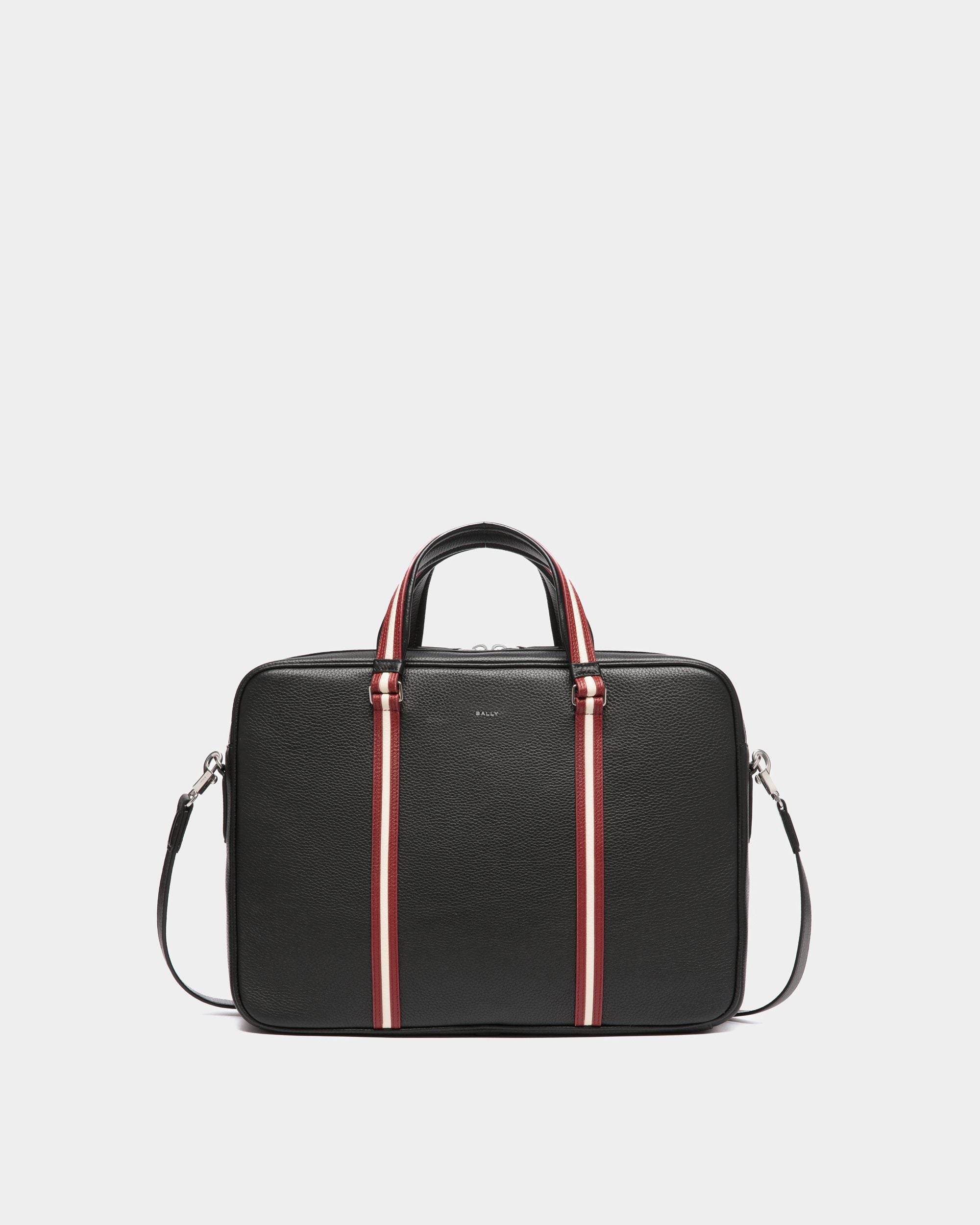 Cartable Code En Cuir Grainé Noir - Homme - Bally - 01