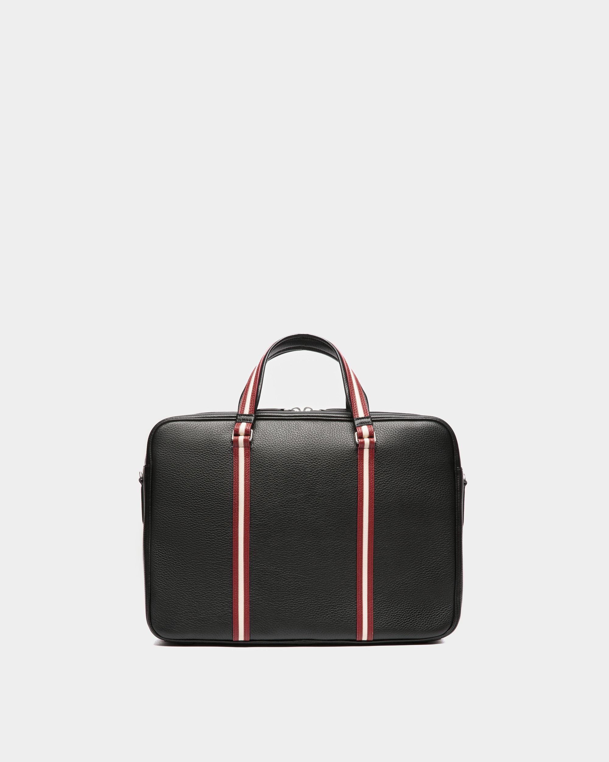 Cartable Code En Cuir Grainé Noir - Homme - Bally - 02