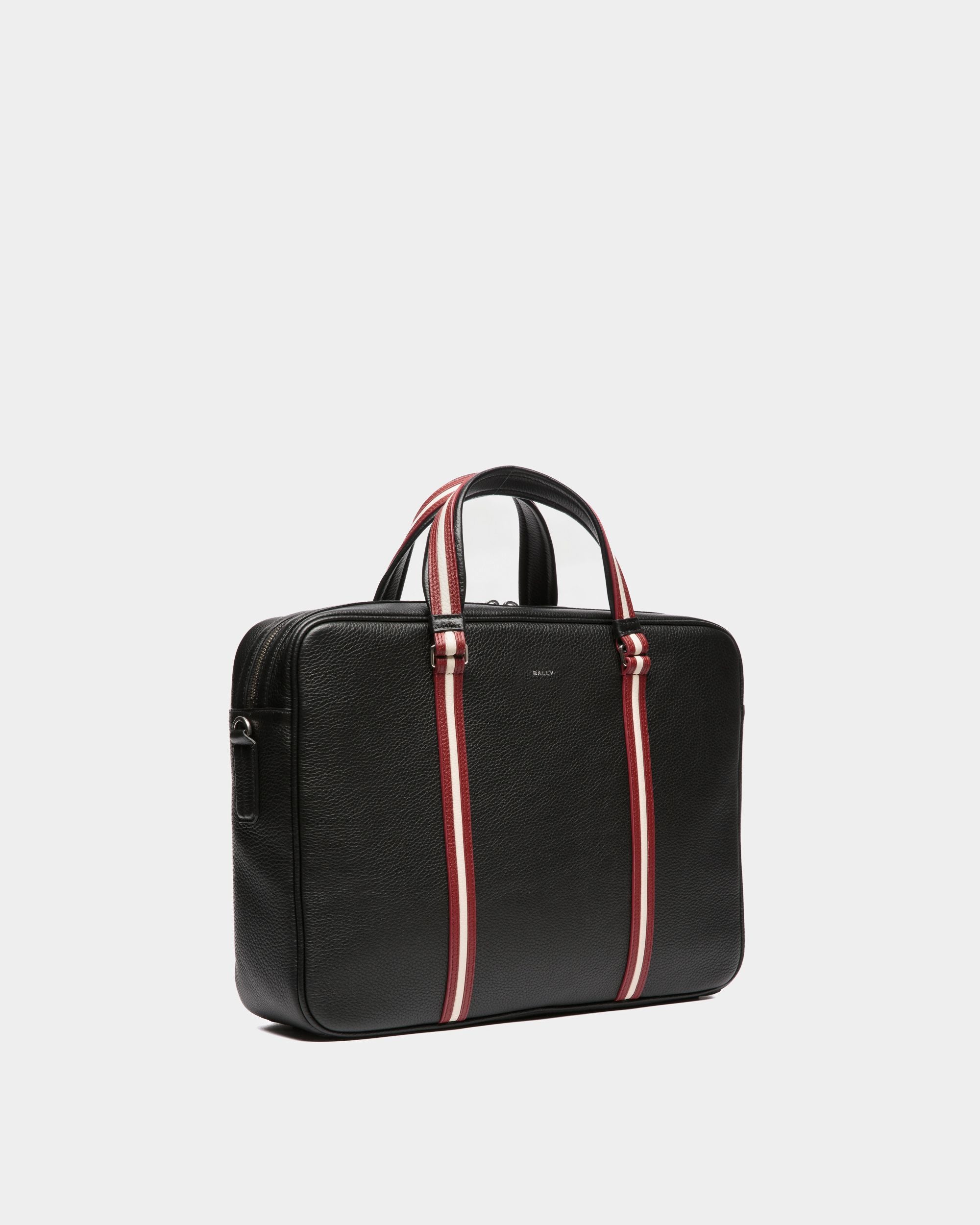 Cartable Code En Cuir Grainé Noir - Homme - Bally - 03