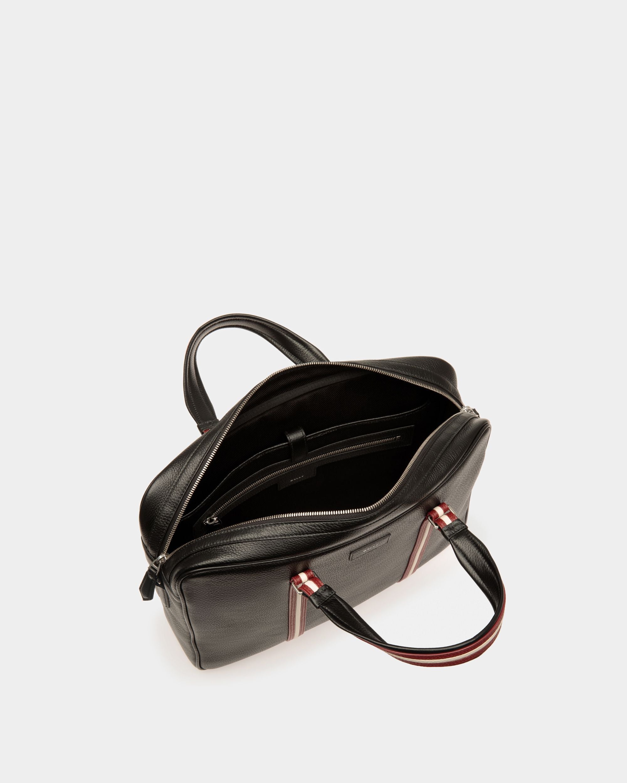 Cartable Code En Cuir Grainé Noir - Homme - Bally - 04