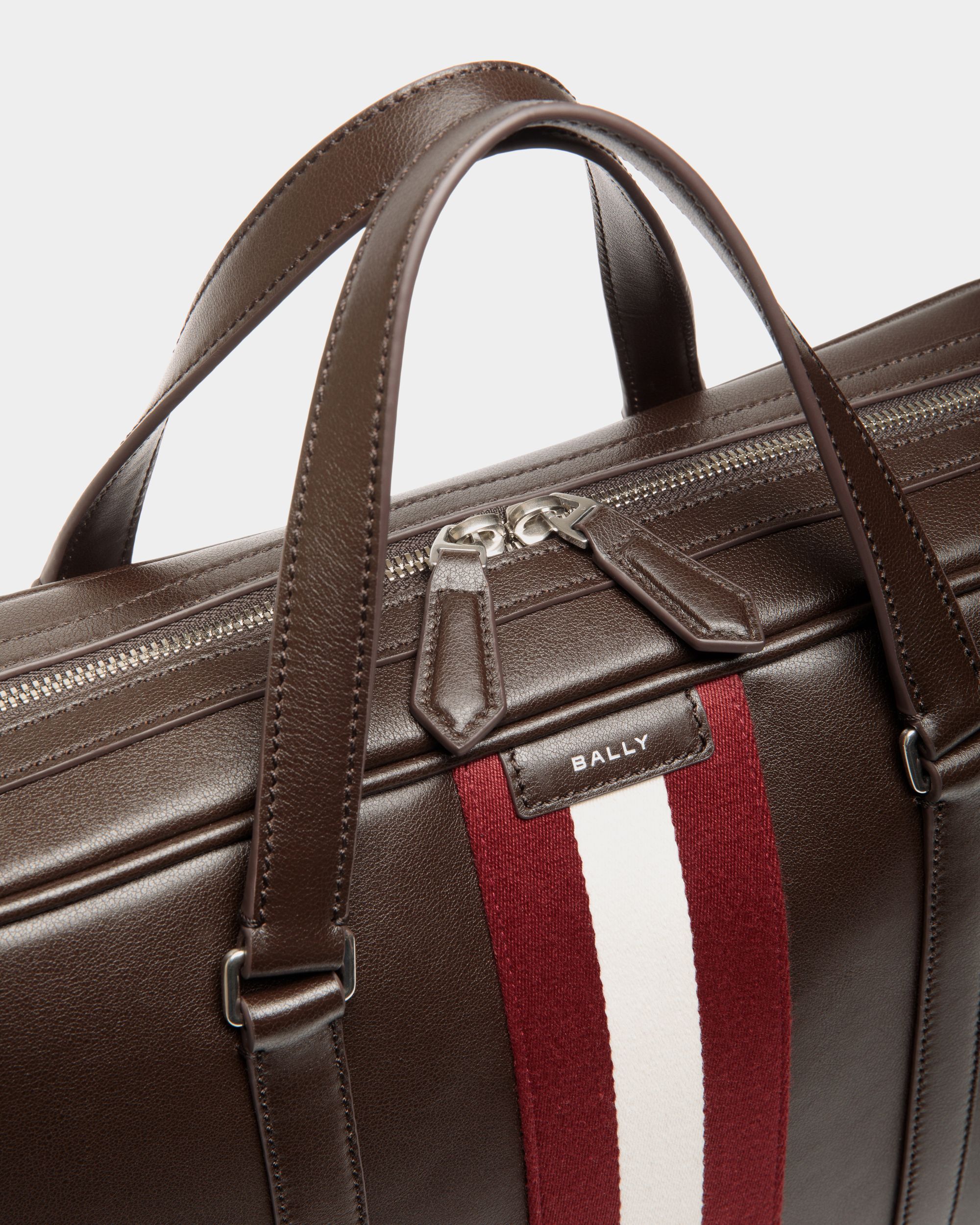 Cartable Code En Cuir Ebano - Homme - Bally - 06