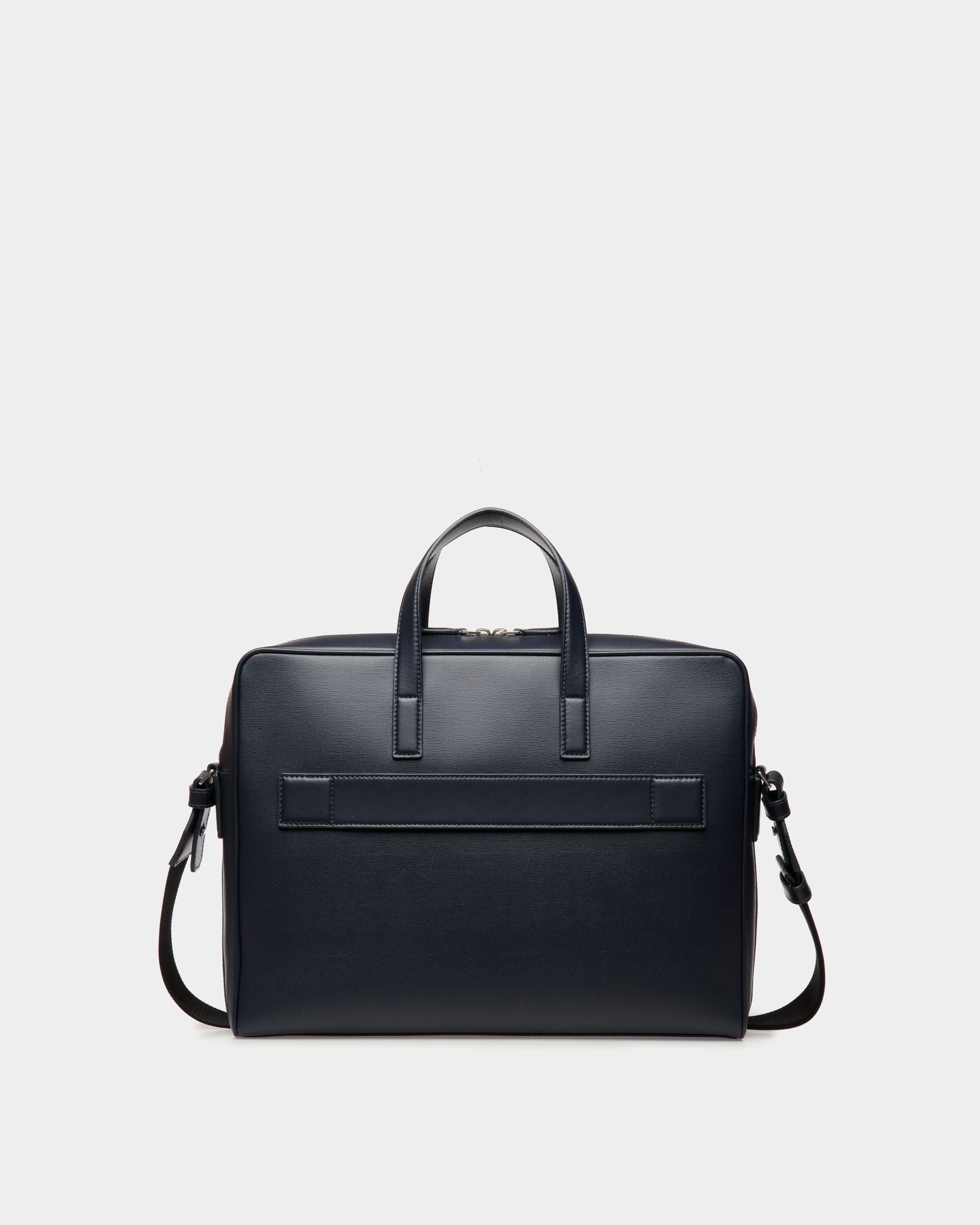 Cartable Mythos En Cuir Recyclé Navy Blue - Homme - Bally - 03
