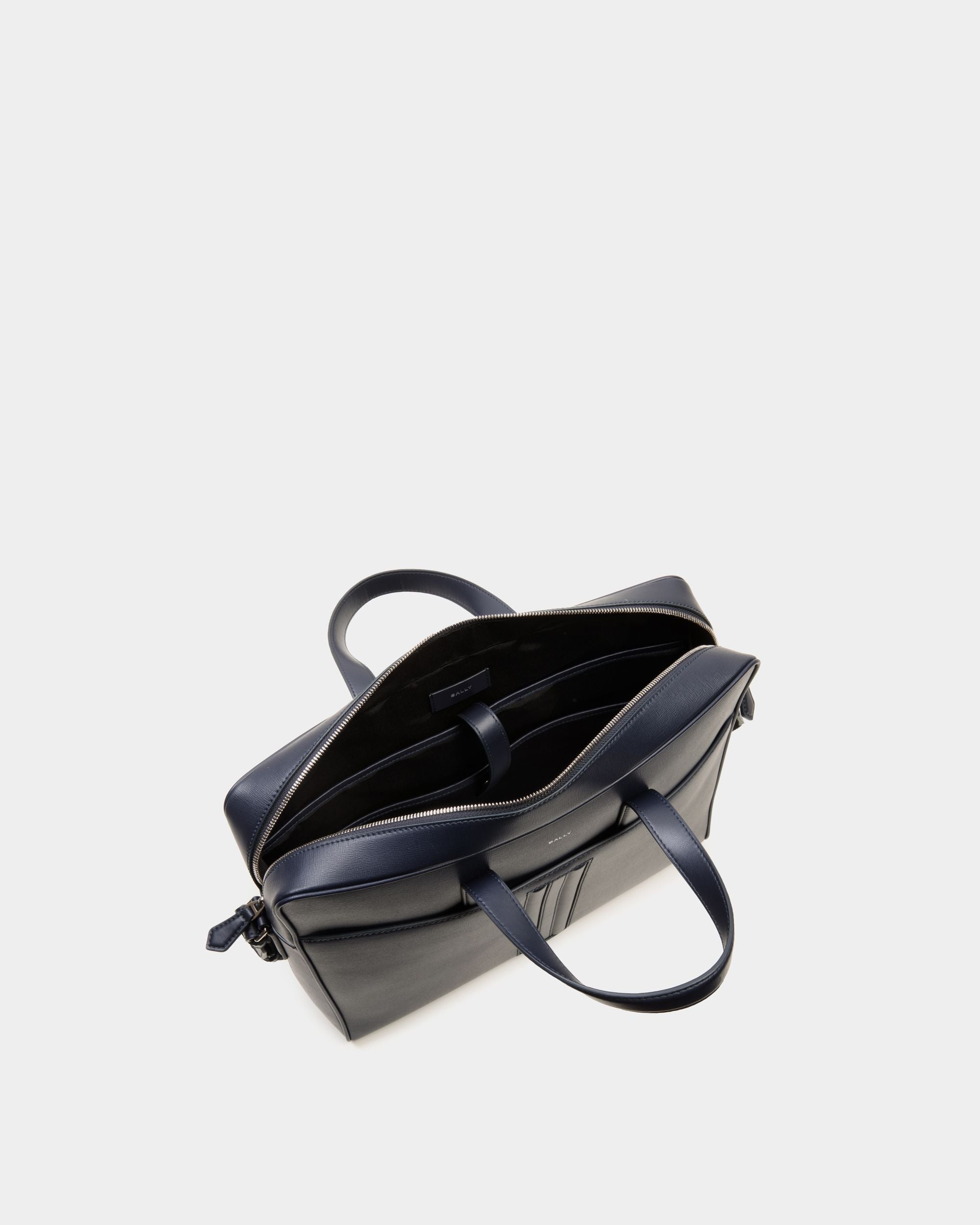 Cartable Mythos En Cuir Recyclé Navy Blue - Homme - Bally - 05