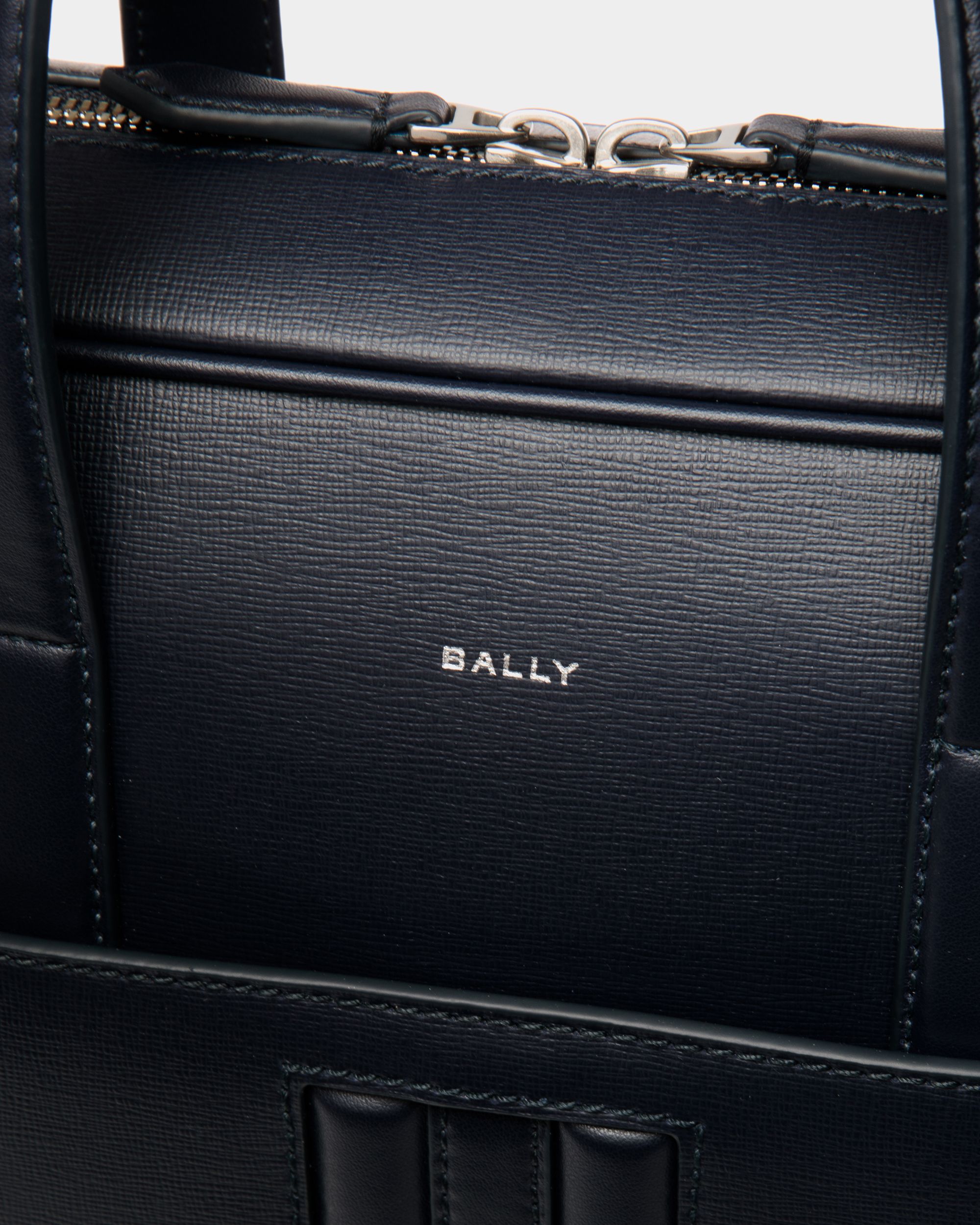 Cartable Mythos En Cuir Recyclé Navy Blue - Homme - Bally - 06