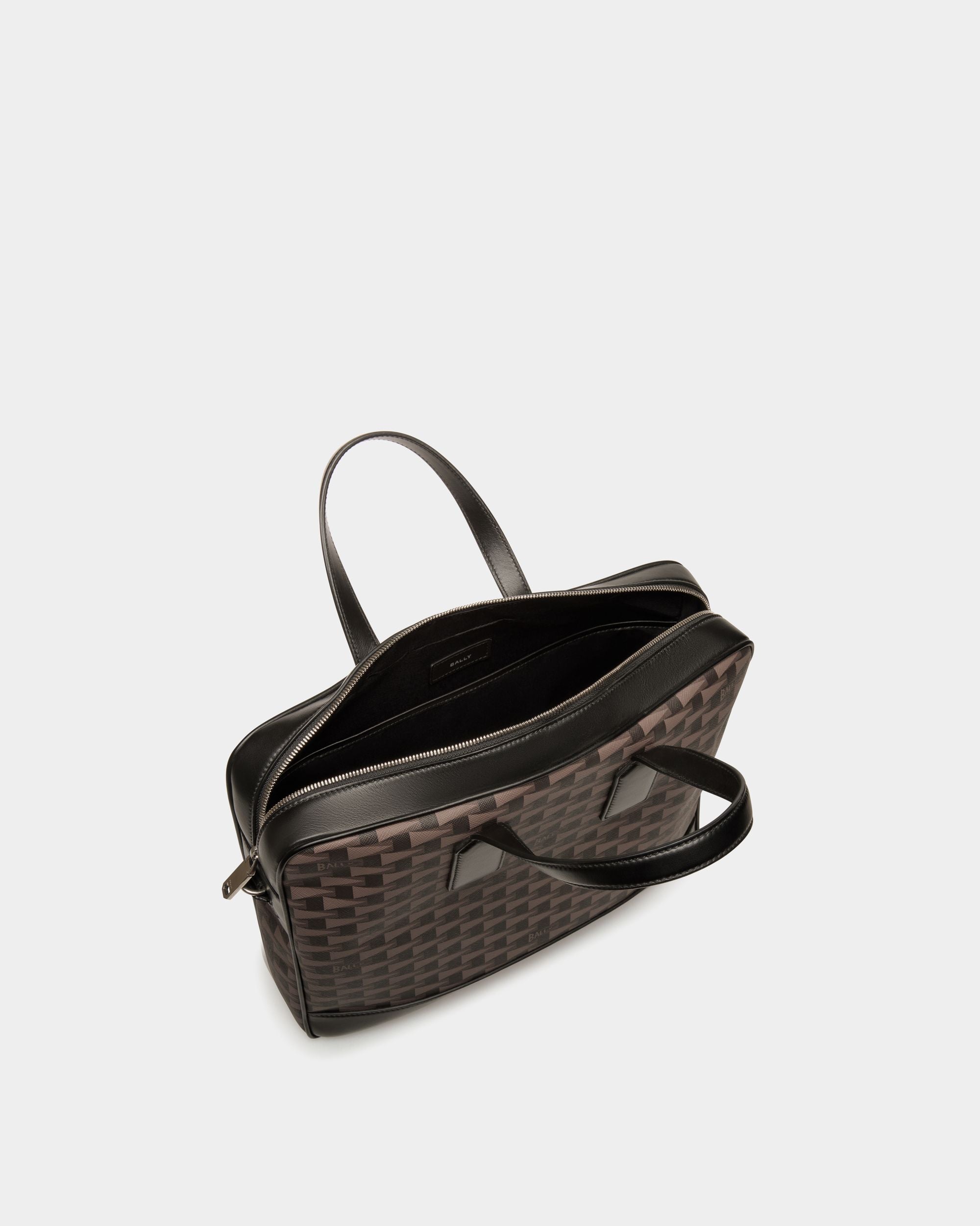 Pennant Briefcase in Black Pennant Motif - Homme - Bally - 04