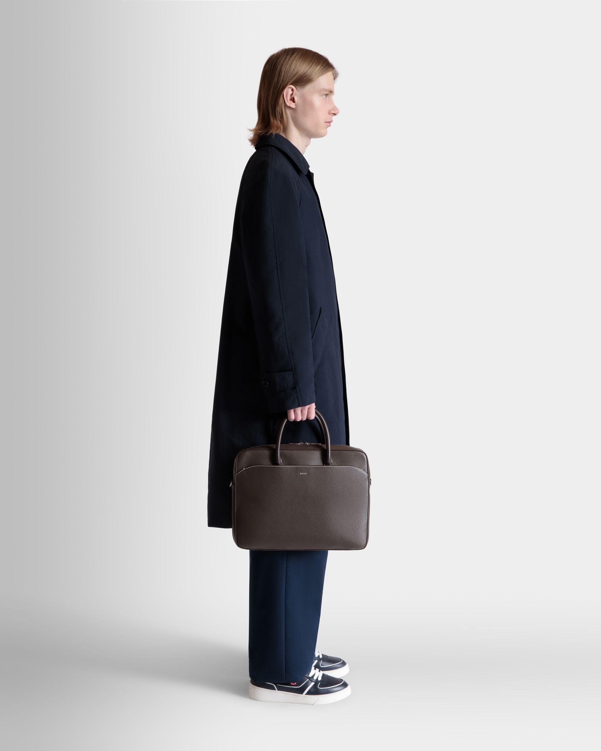 Cartable Oeden En Cuir Ebano - Homme - Bally - 02
