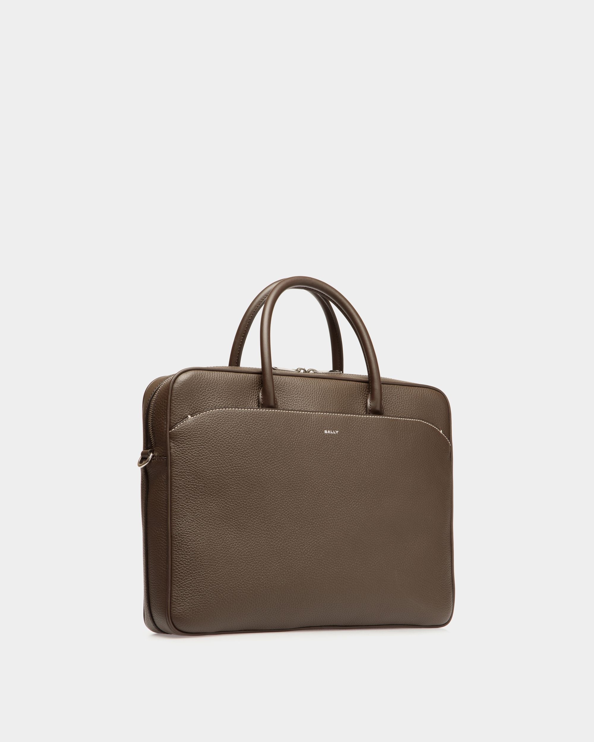 Cartable Oeden En Cuir Ebano - Homme - Bally - 04
