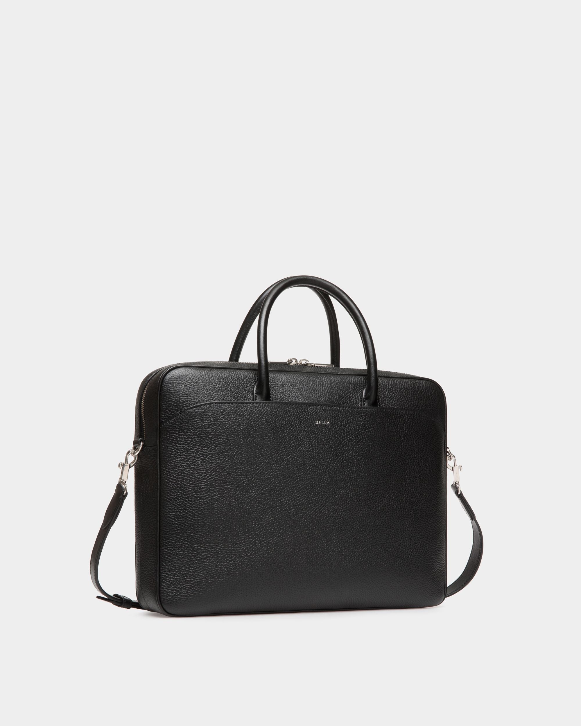 Cartable Oeden En Cuir Noir - Homme - Bally - 03