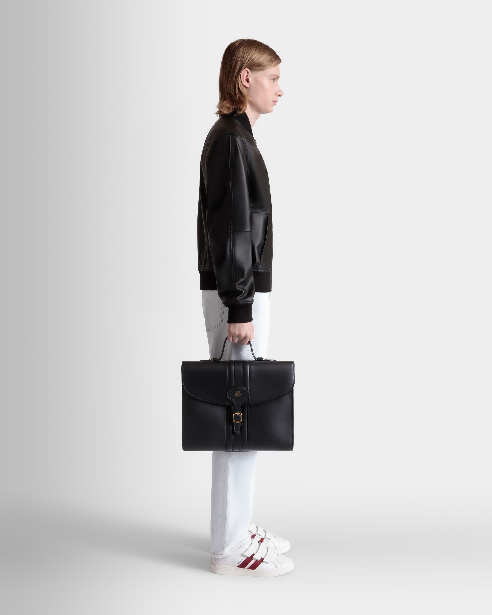 Cartable Beckett En Cuir Noir - Homme - Bally - 02