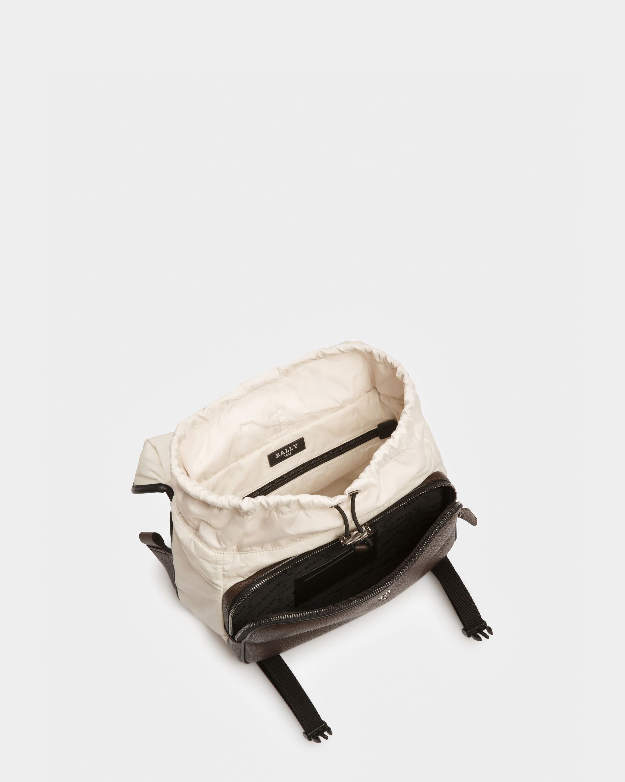 Borissey Sac Messager En Mélange De Nylon Recyclé Blanc Poensiéreux - Homme - Bally - 04