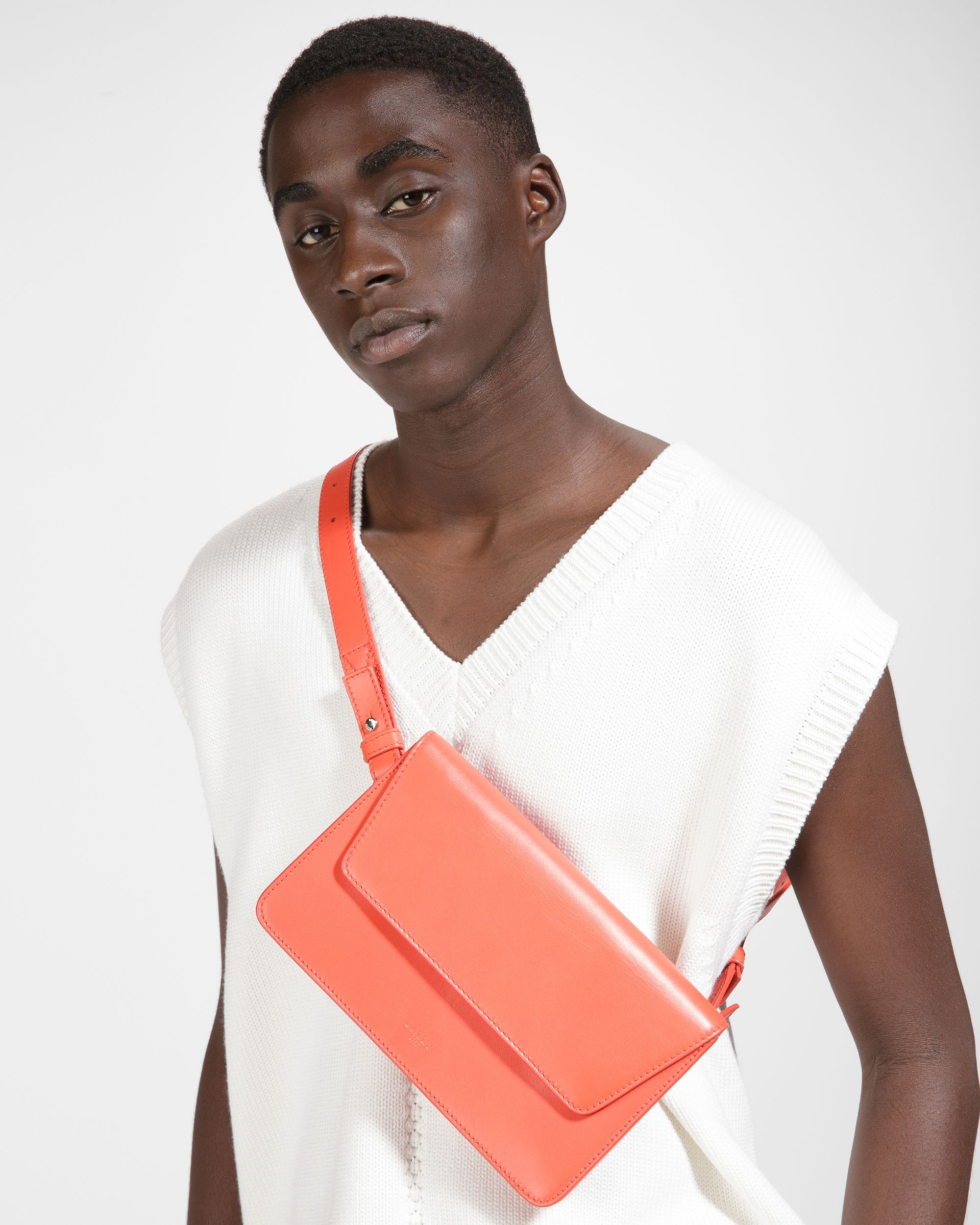 Acres Sac À Bandoulière En Cuir Orange - Homme - Bally - 02