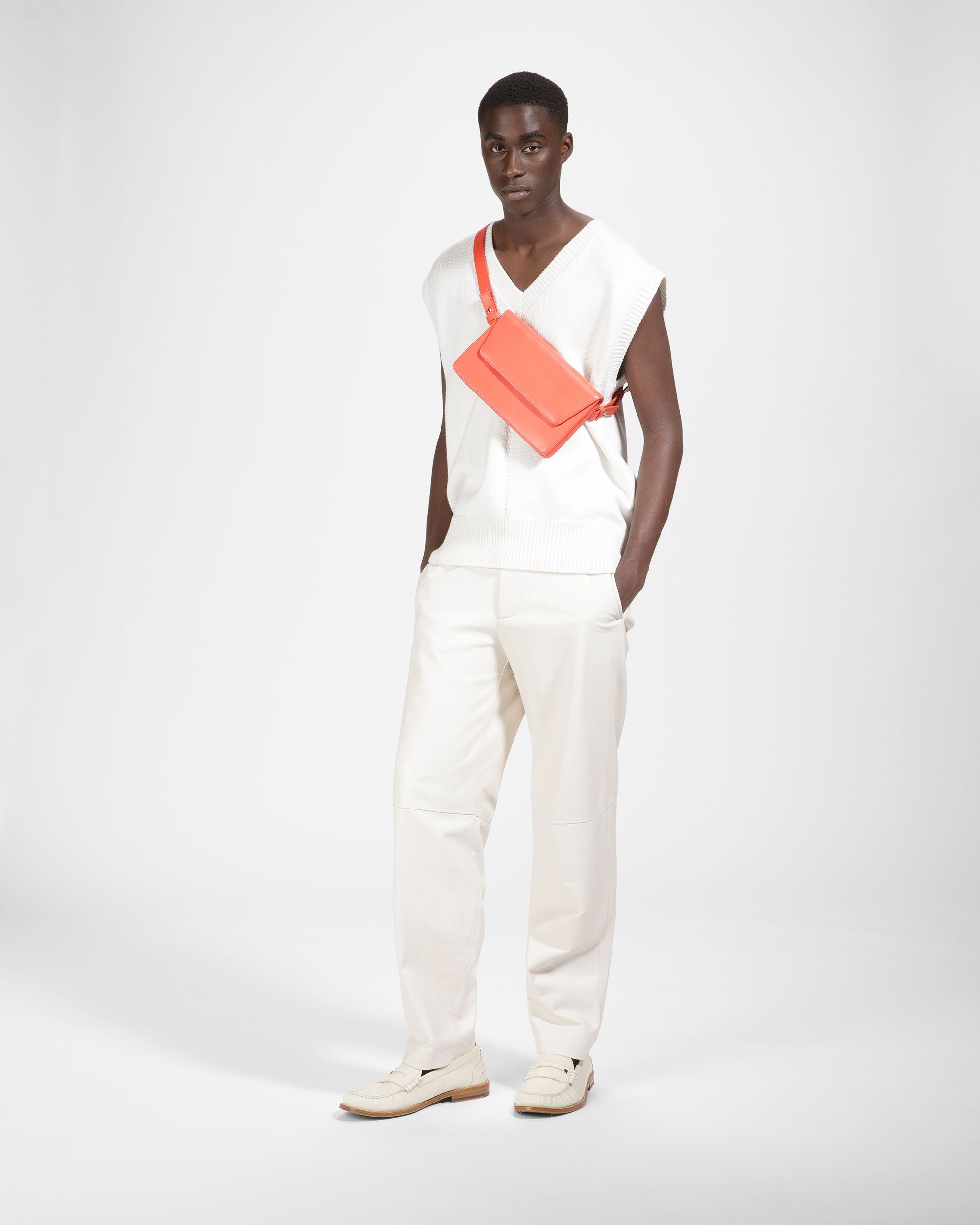 Acres Sac À Bandoulière En Cuir Orange - Homme - Bally - 06