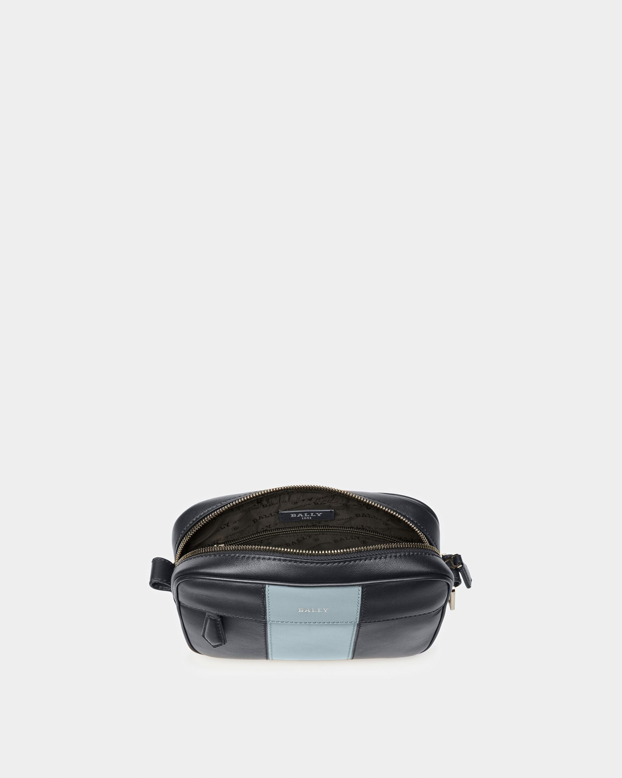 Hal Sac À Bandoulière En Cuir Bleu Nuit Et Bleu Clair - Homme - Bally - 04