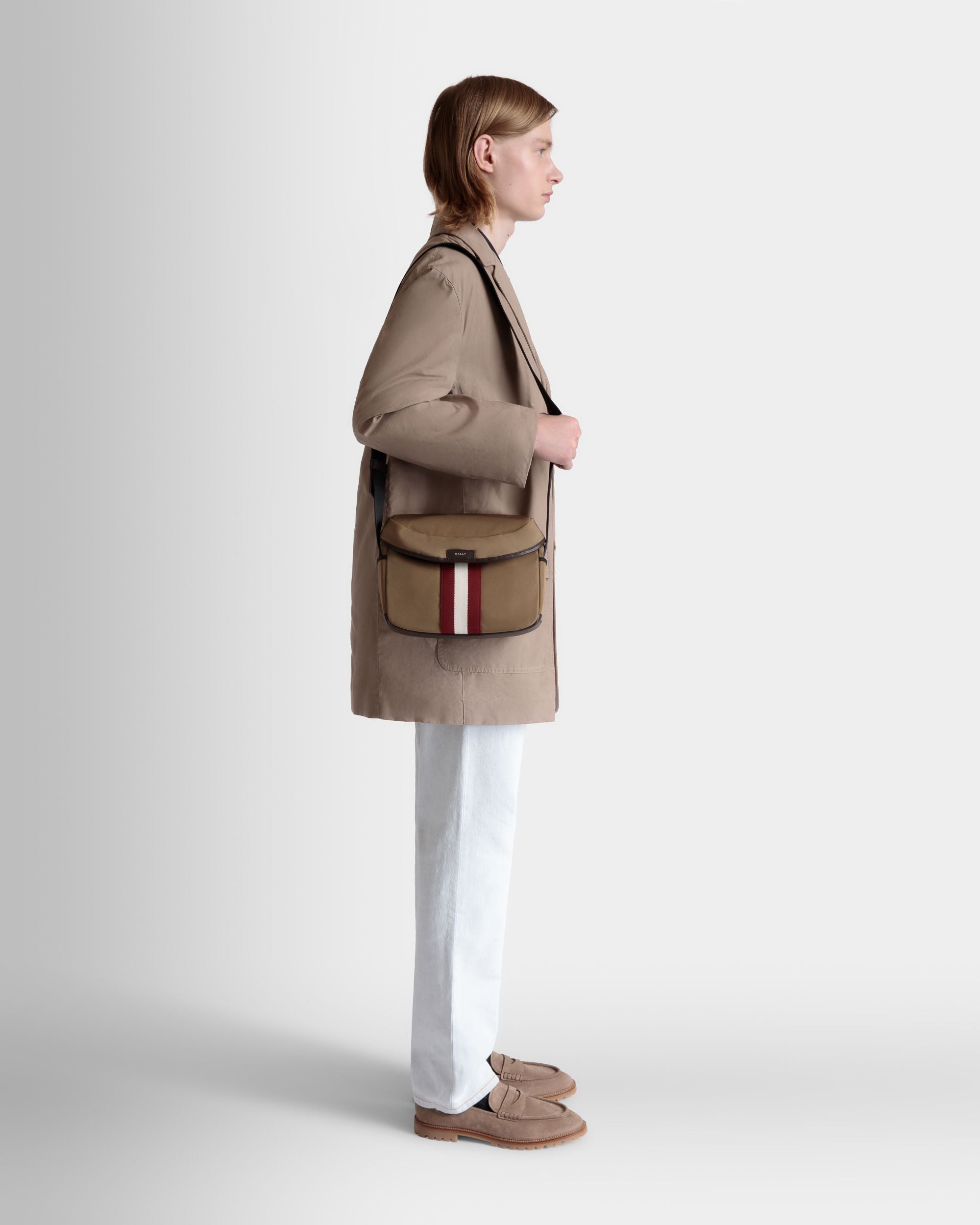 Sac À Bandoulière Code En Nylon Camel - Homme - Bally - 02